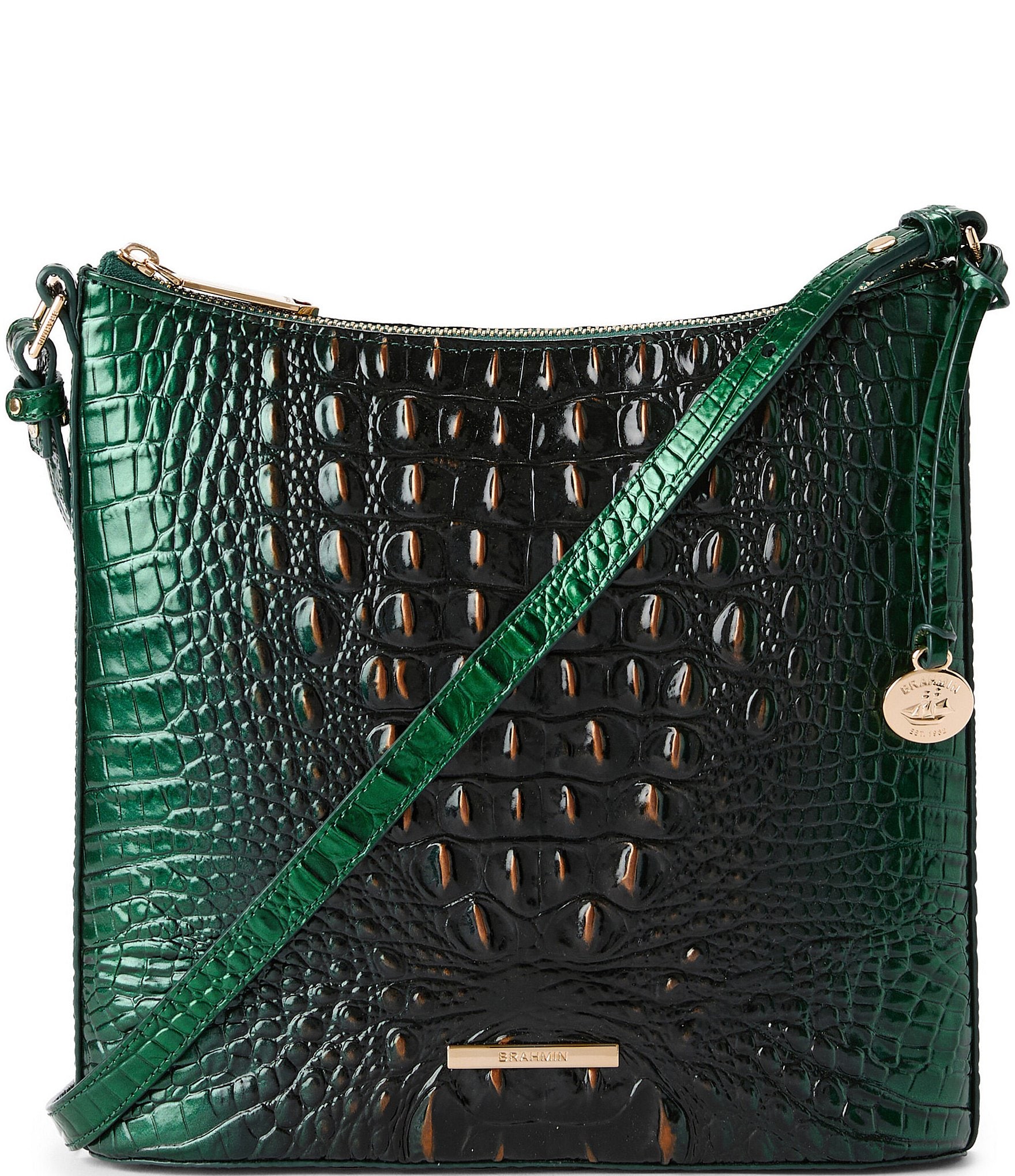 Brahmin Katie Daydream Bijou leather woven hotsell straw leather crossbody shoulder bag