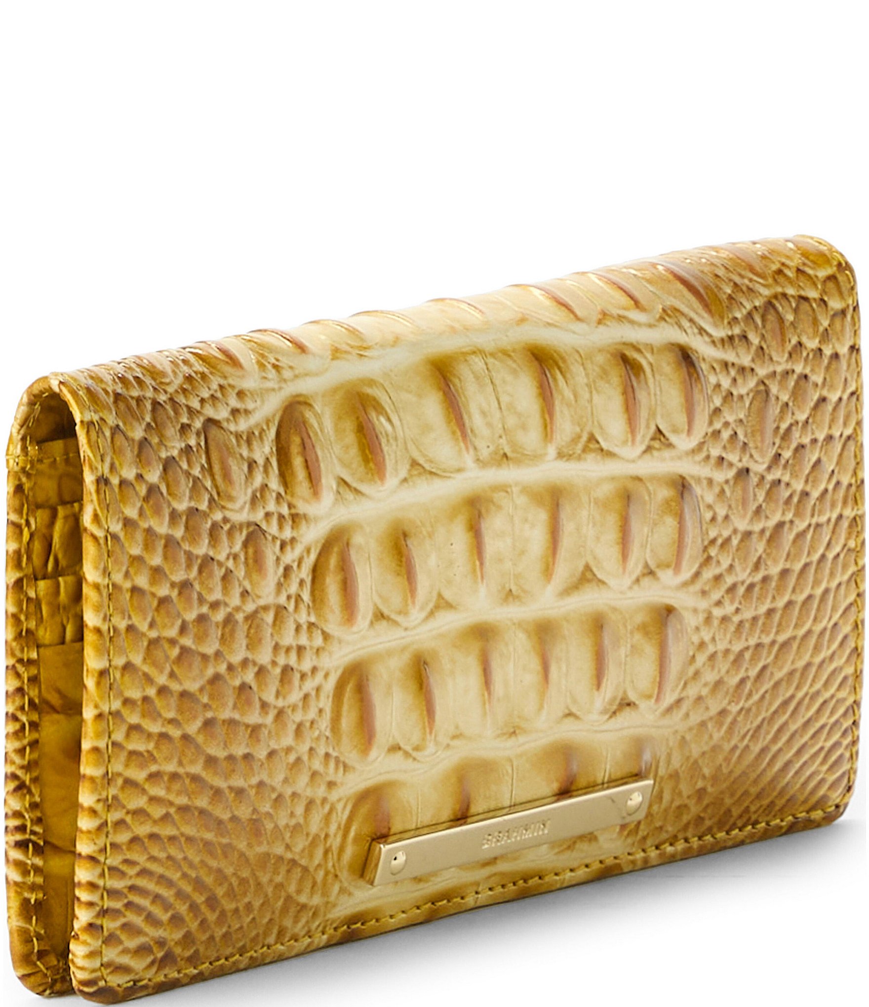 BRAHMIN Ombre Melbourne Collection Golden Rod Ady Wallet