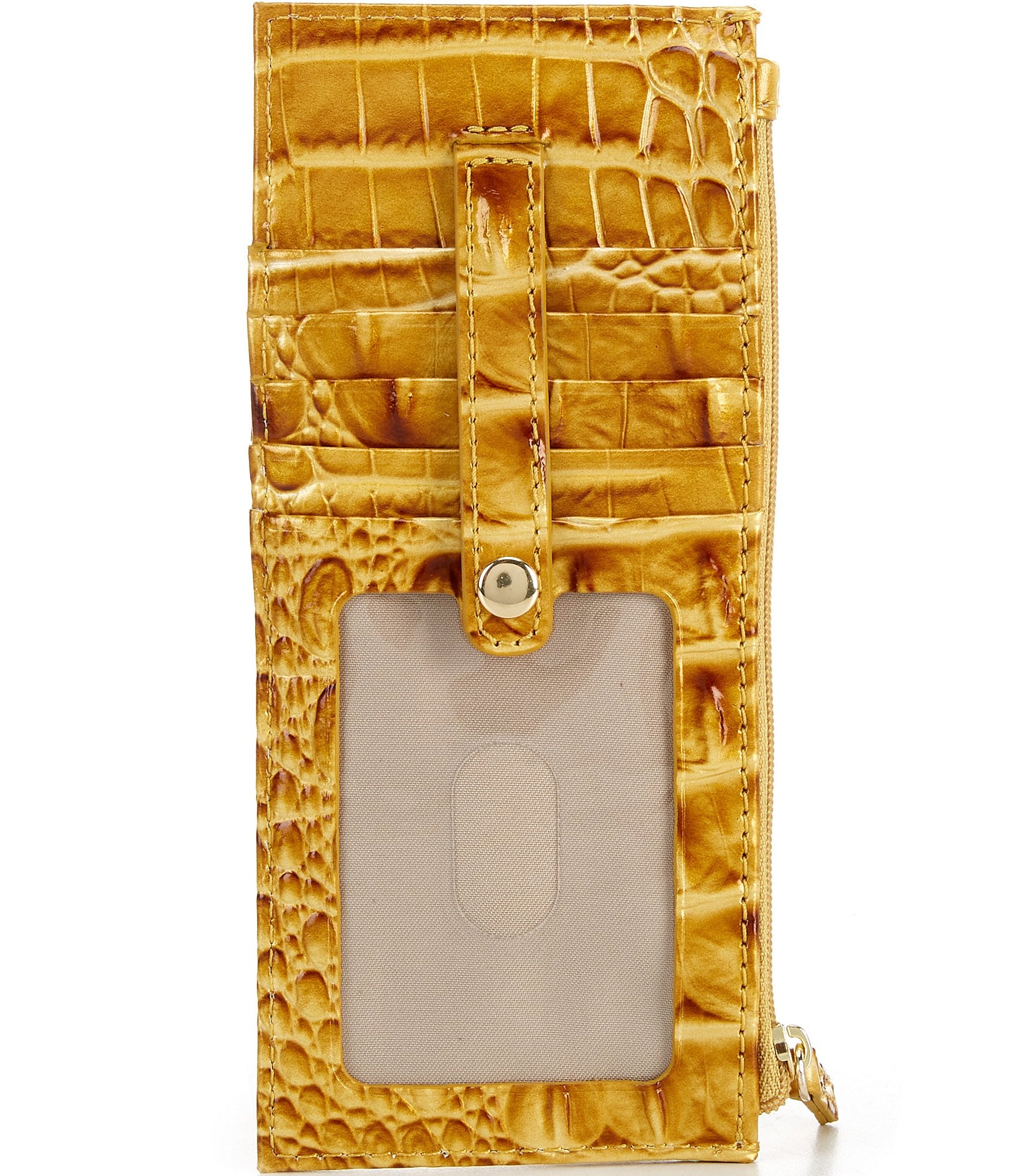 BRAHMIN Ombre Melbourne Collection Golden Rod Credit Card Wallet