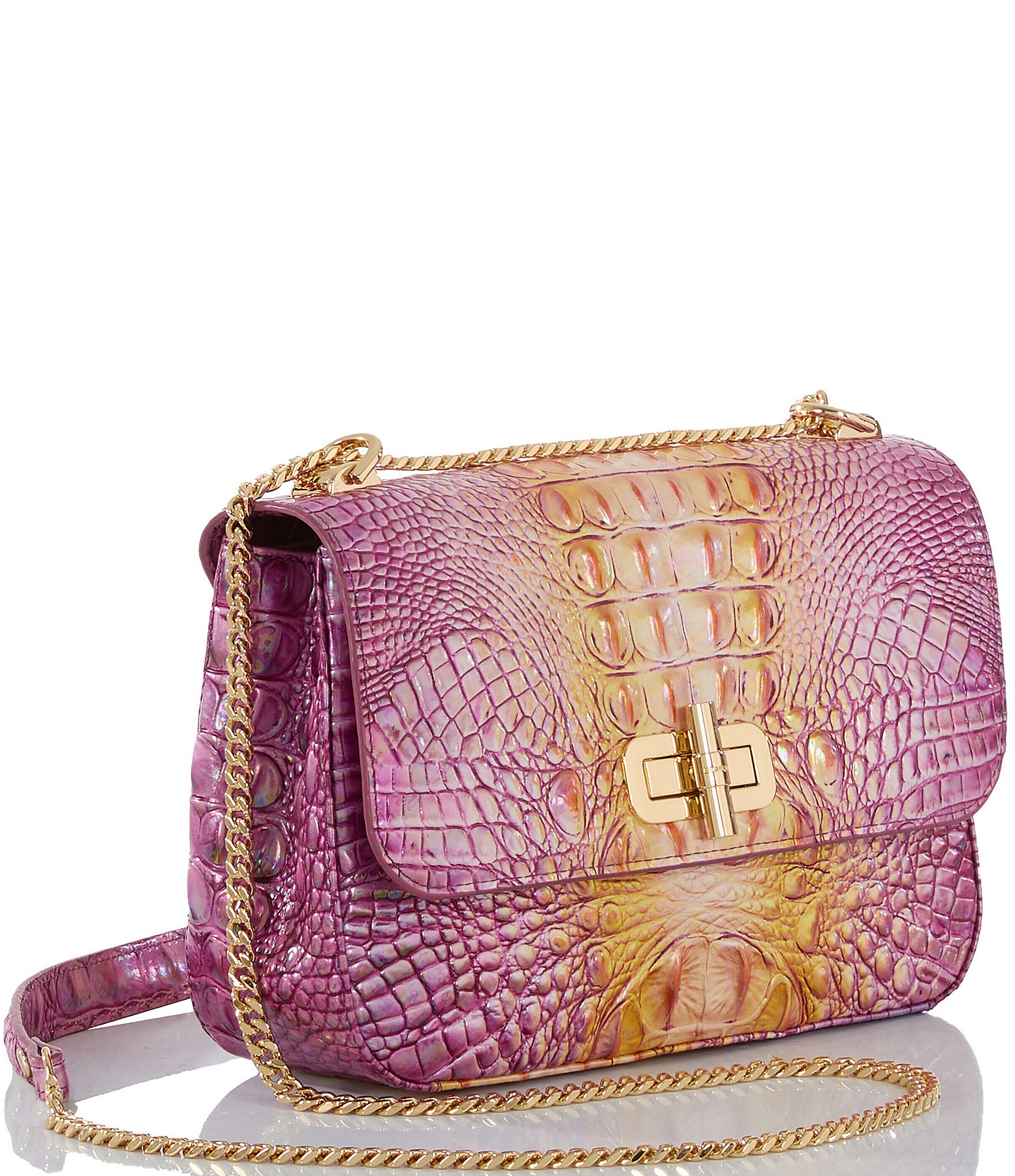 BRAHMIN Ombre Melbourne Collection Rosalie Grapefruit Crossbody Bag