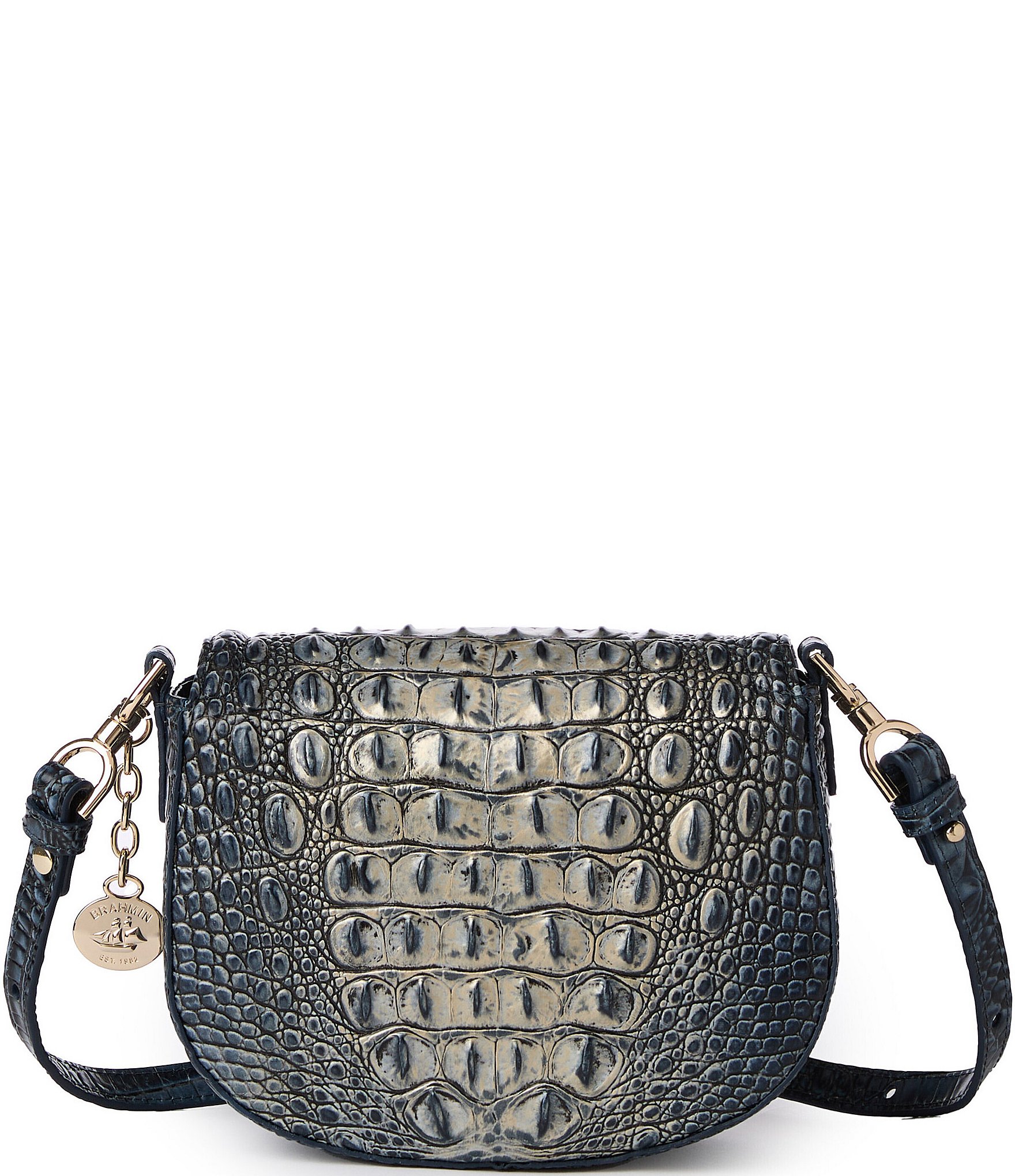 BRAHMIN Ombre Melbourne Collection Twilight Blue Briar Crossbody Bag