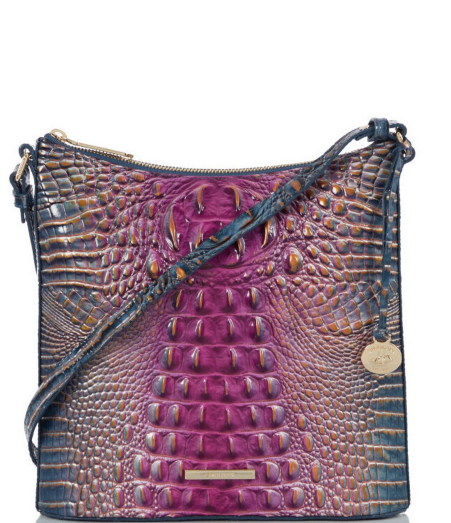 BRAHMIN Ombre Melbourne Collection Violet Quartz Hillary Crossbody Bag