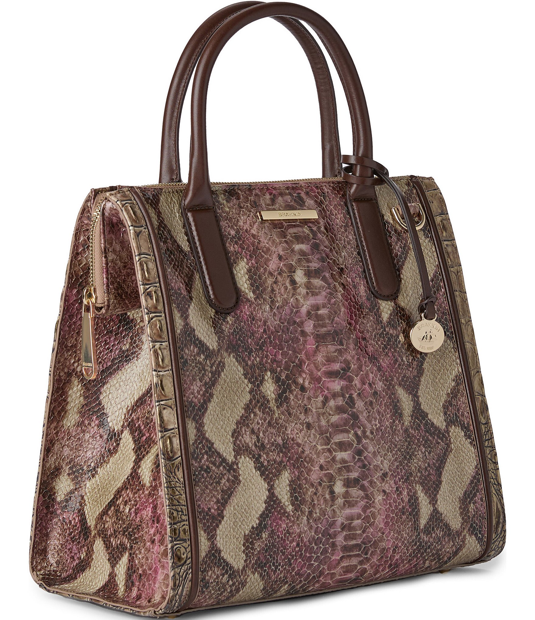 BRAHMIN Potomac Collection Brindle Caroline Satchel Bag