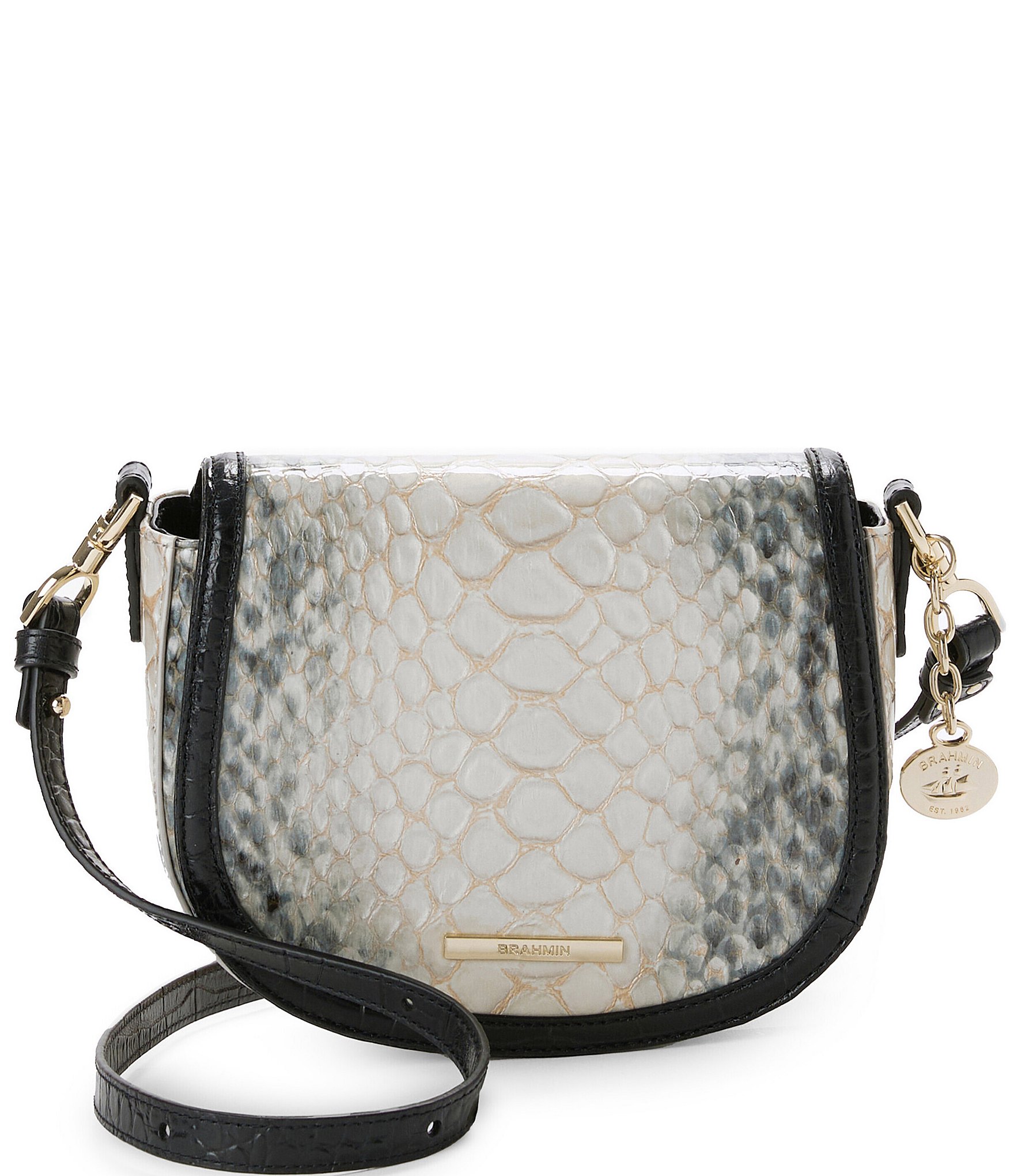 BRAHMIN Rockaway Collection Black Briar Crossbody Bag