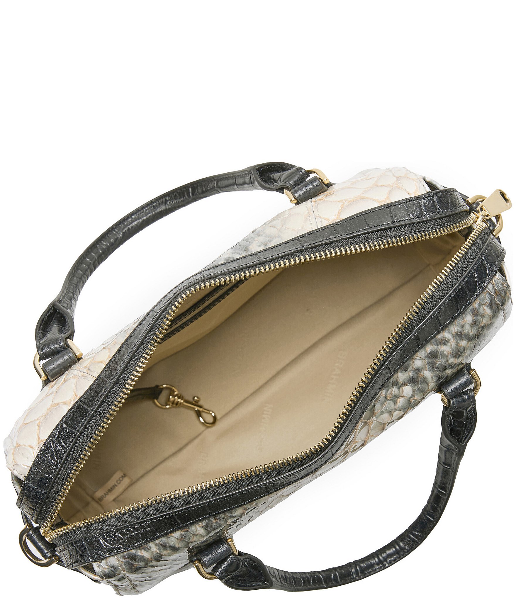 BRAHMIN Rockaway Collection Black Micaela Satchel Bag