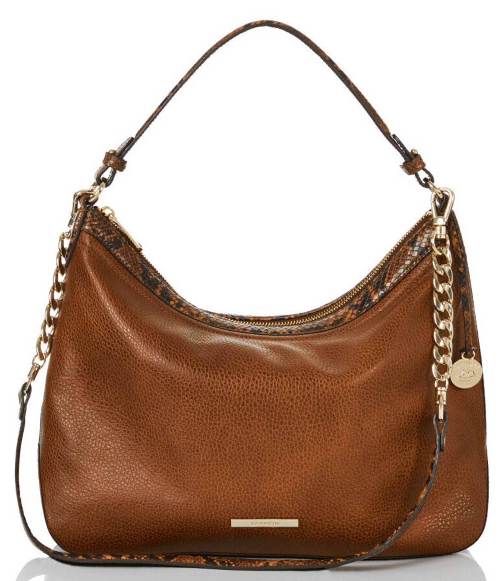 BRAHMIN Saguaro Collection Heather Leather Shoulder Bag