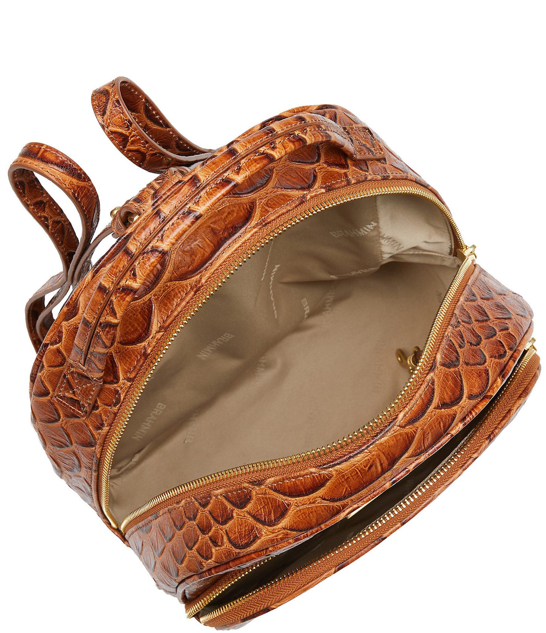 BRAHMIN Saratoga Collection Honey Brown Chelcy Backpack