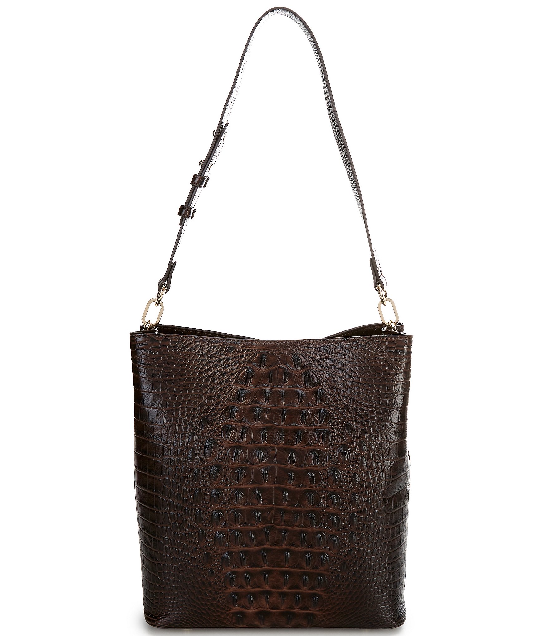 BRAHMIN Shadow Collection Celina Bucket Leopard Bucket Bag