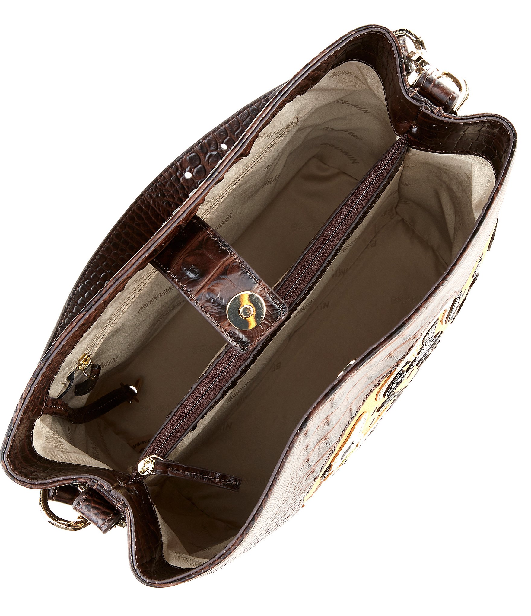 BRAHMIN Shadow Collection Celina Bucket Leopard Bucket Bag