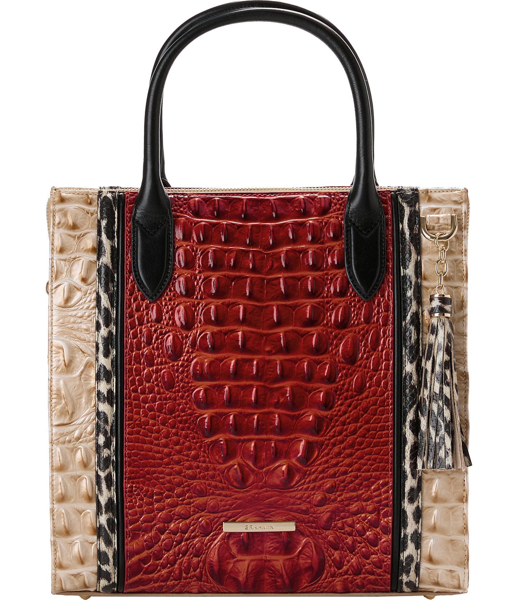 BRAHMIN Solarium Collection Radiant Red Caroline Satchel Bag