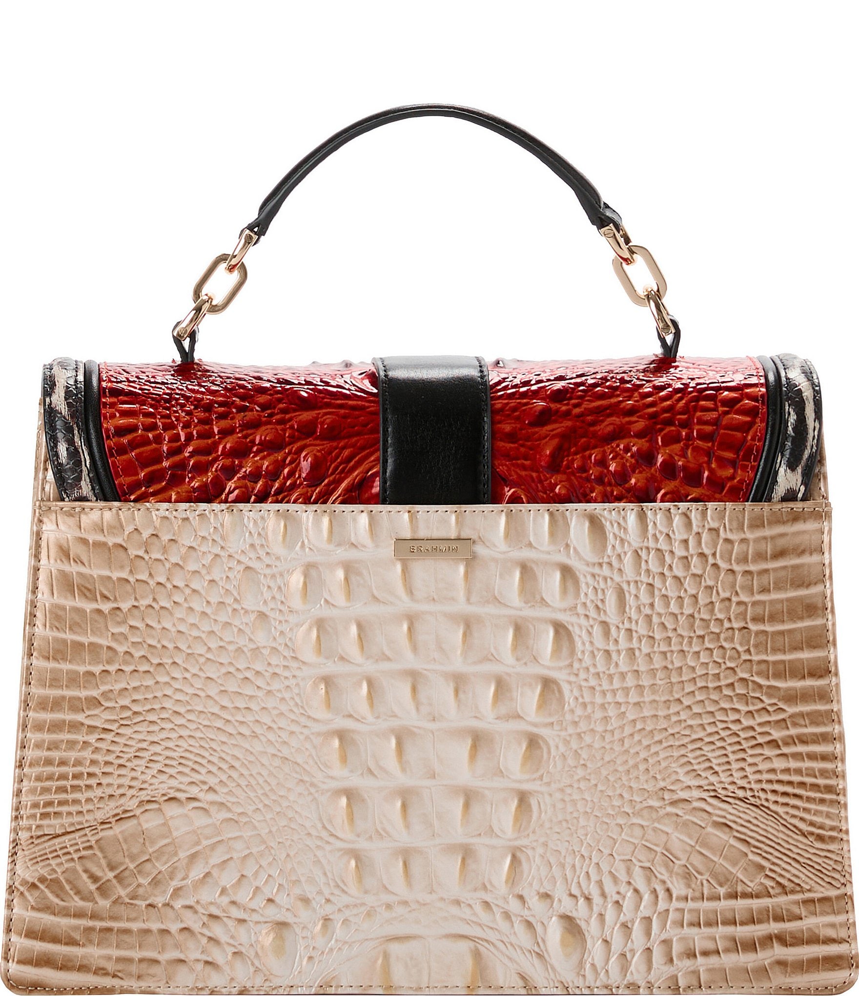 BRAHMIN Solarium Collection Radiant Red Hallie Satchel Bag