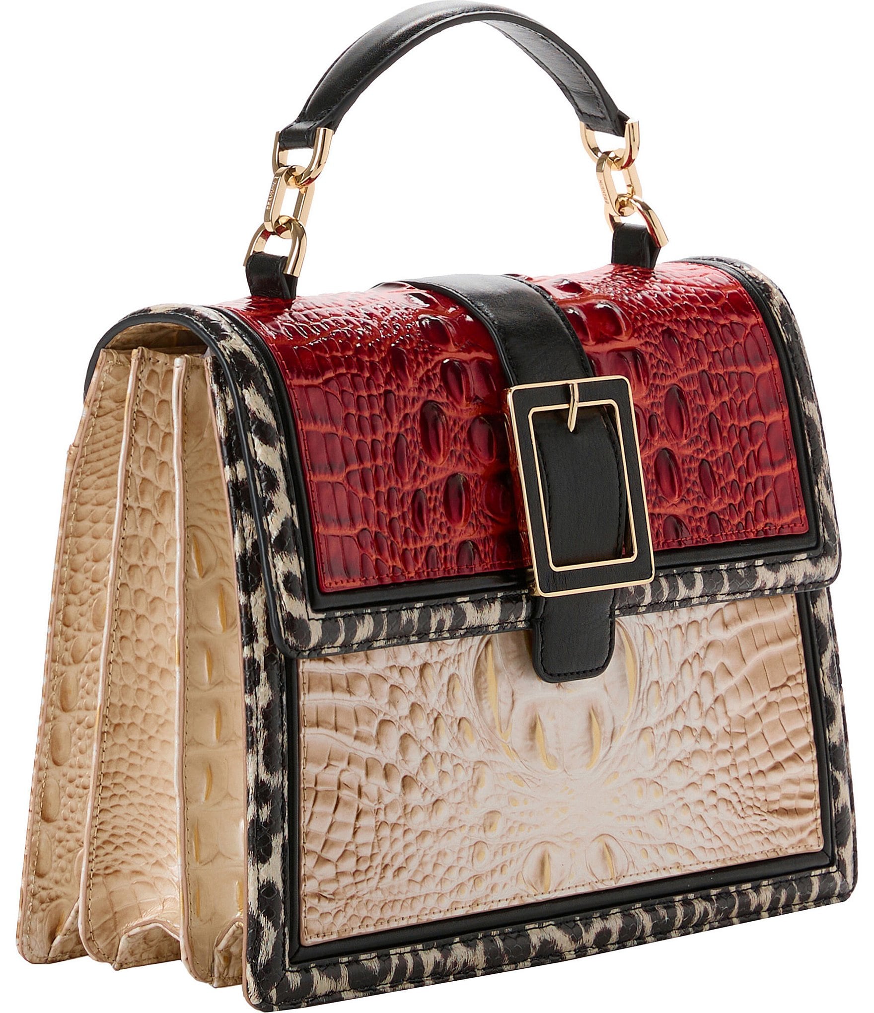 BRAHMIN Solarium Collection Radiant Red Hallie Satchel Bag