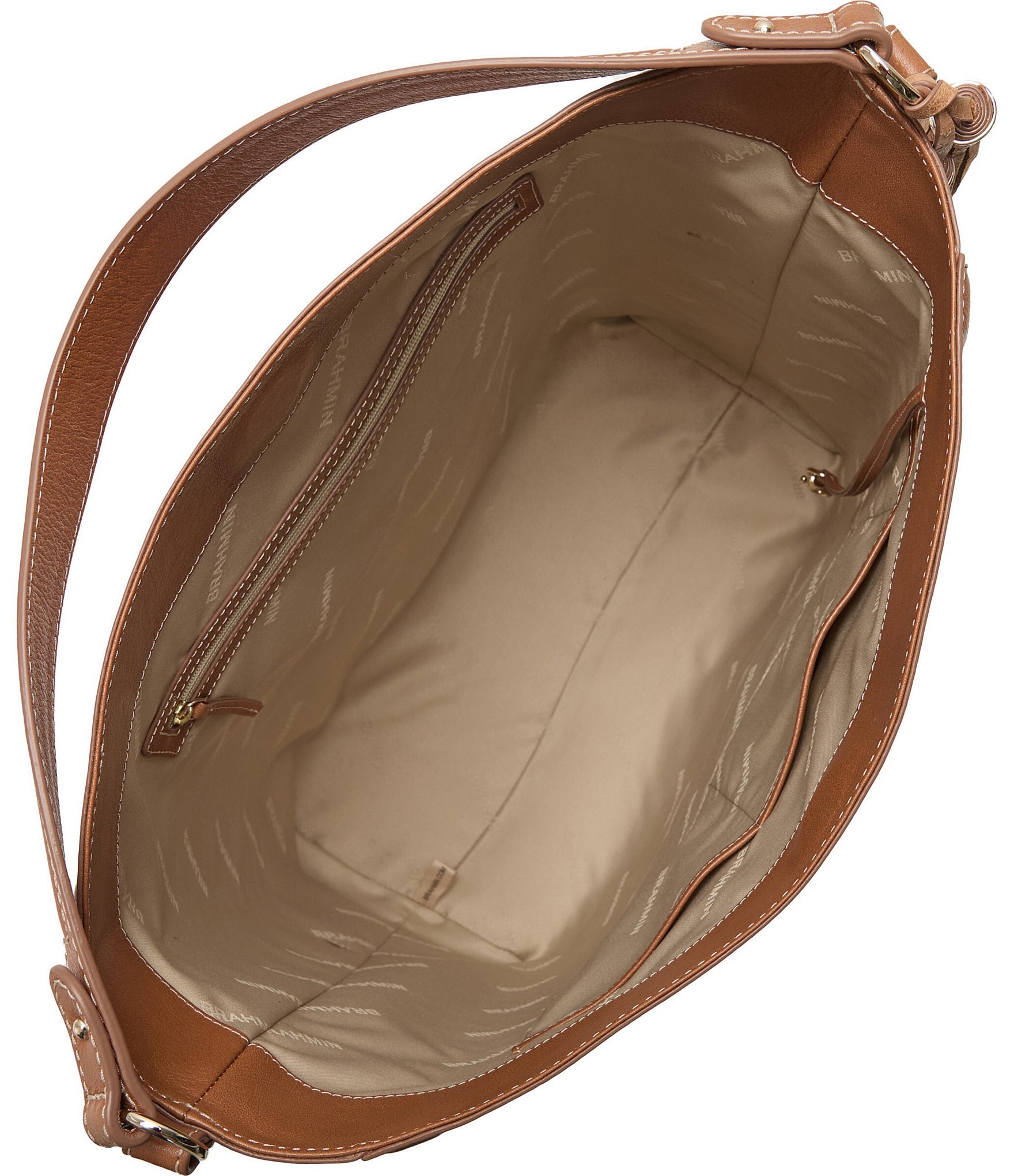 BRAHMIN Tan Cloverly Parin Bucket Bag