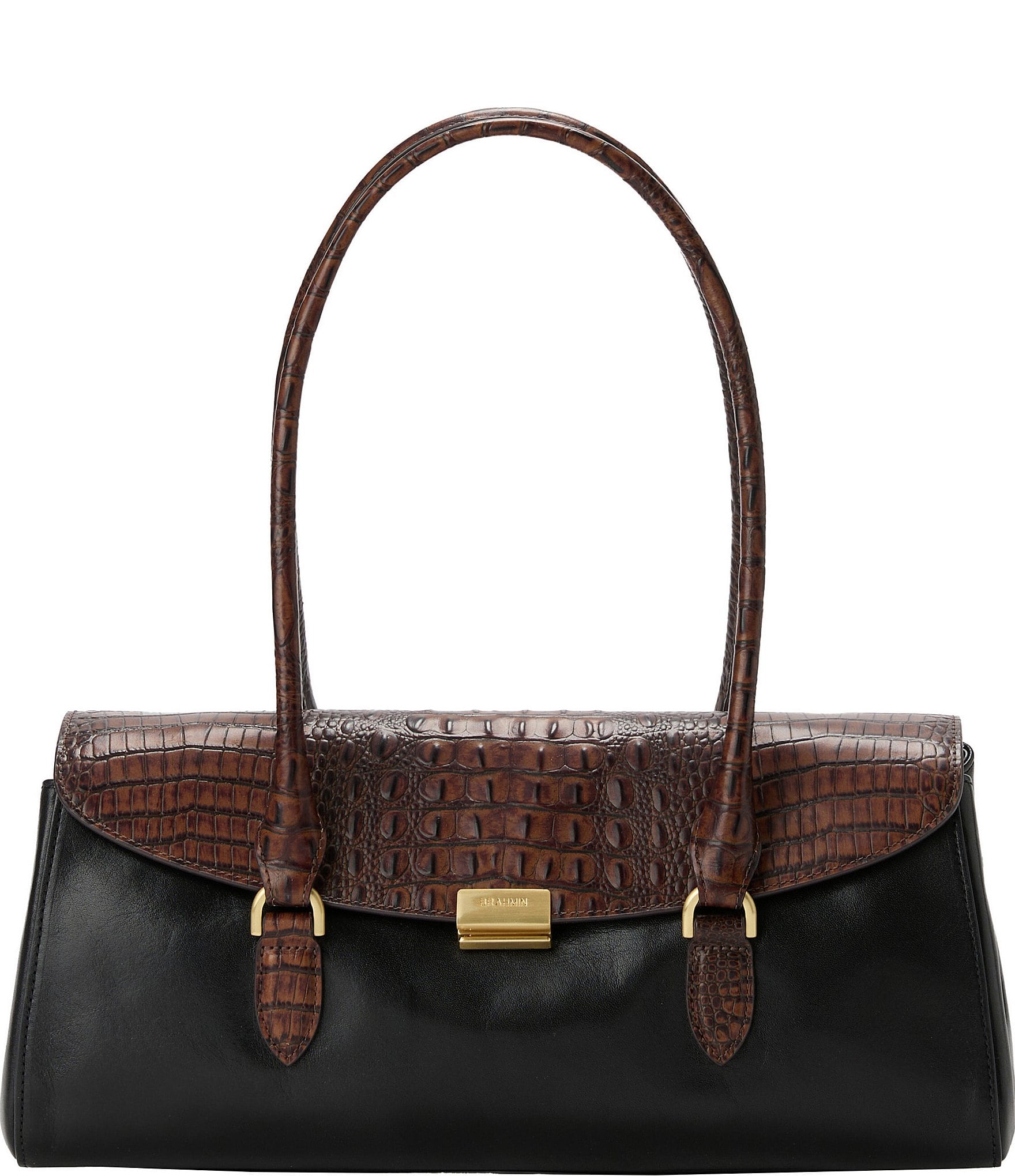 BRAHMIN Tuscan Collection Black Dayan Satchel Bag