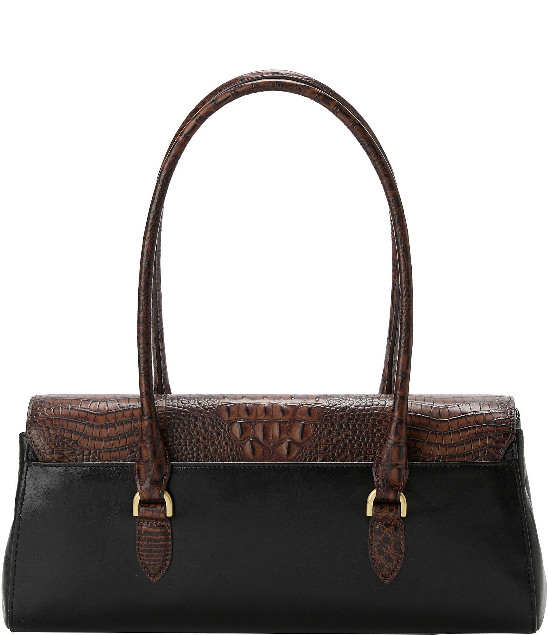 BRAHMIN Tuscan Collection Black Dayan Satchel Bag