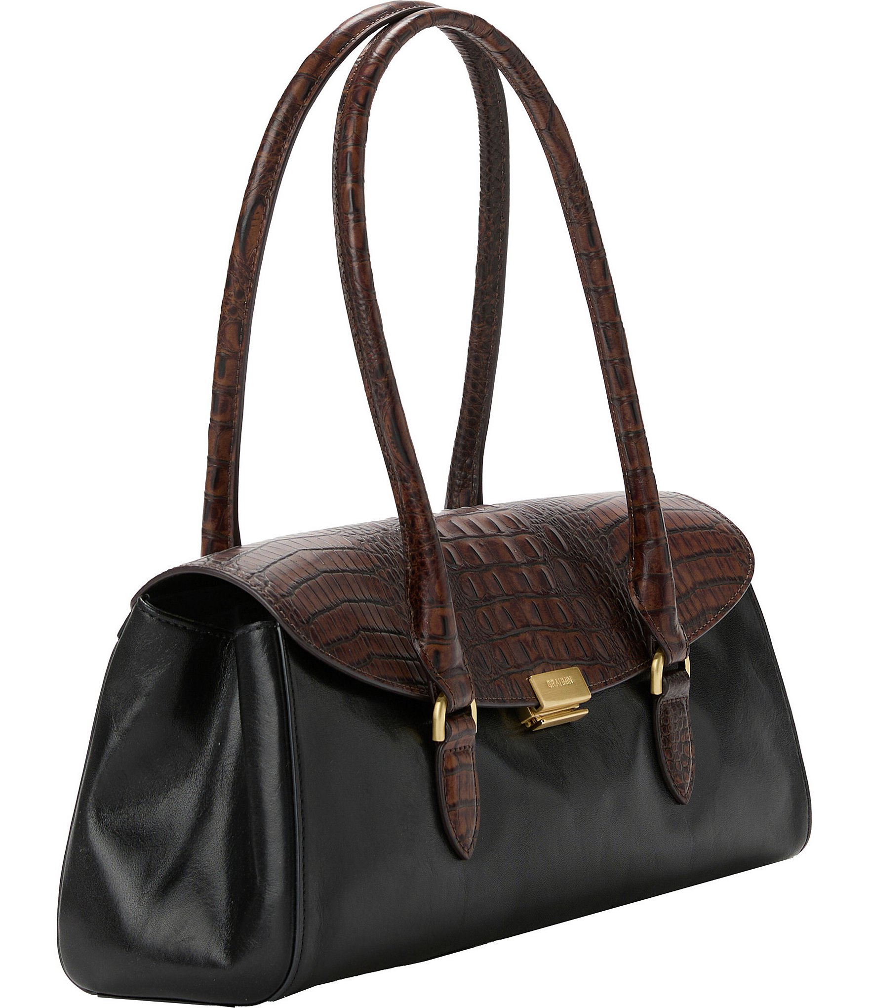 BRAHMIN Tuscan Collection Black Dayan Satchel Bag