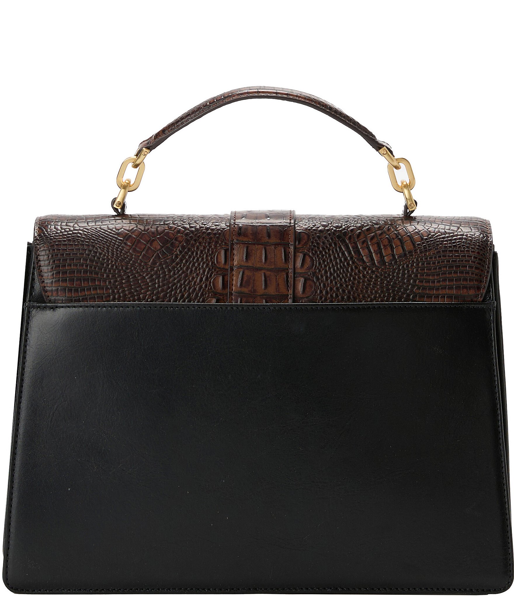 BRAHMIN Tuscan Collection Black Hallie Satchel Bag