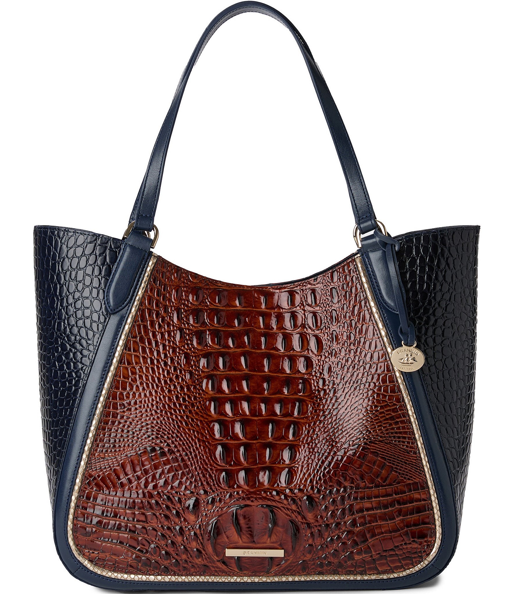 BRAHMIN Vesper Collection Navy Aliza Tote Bag