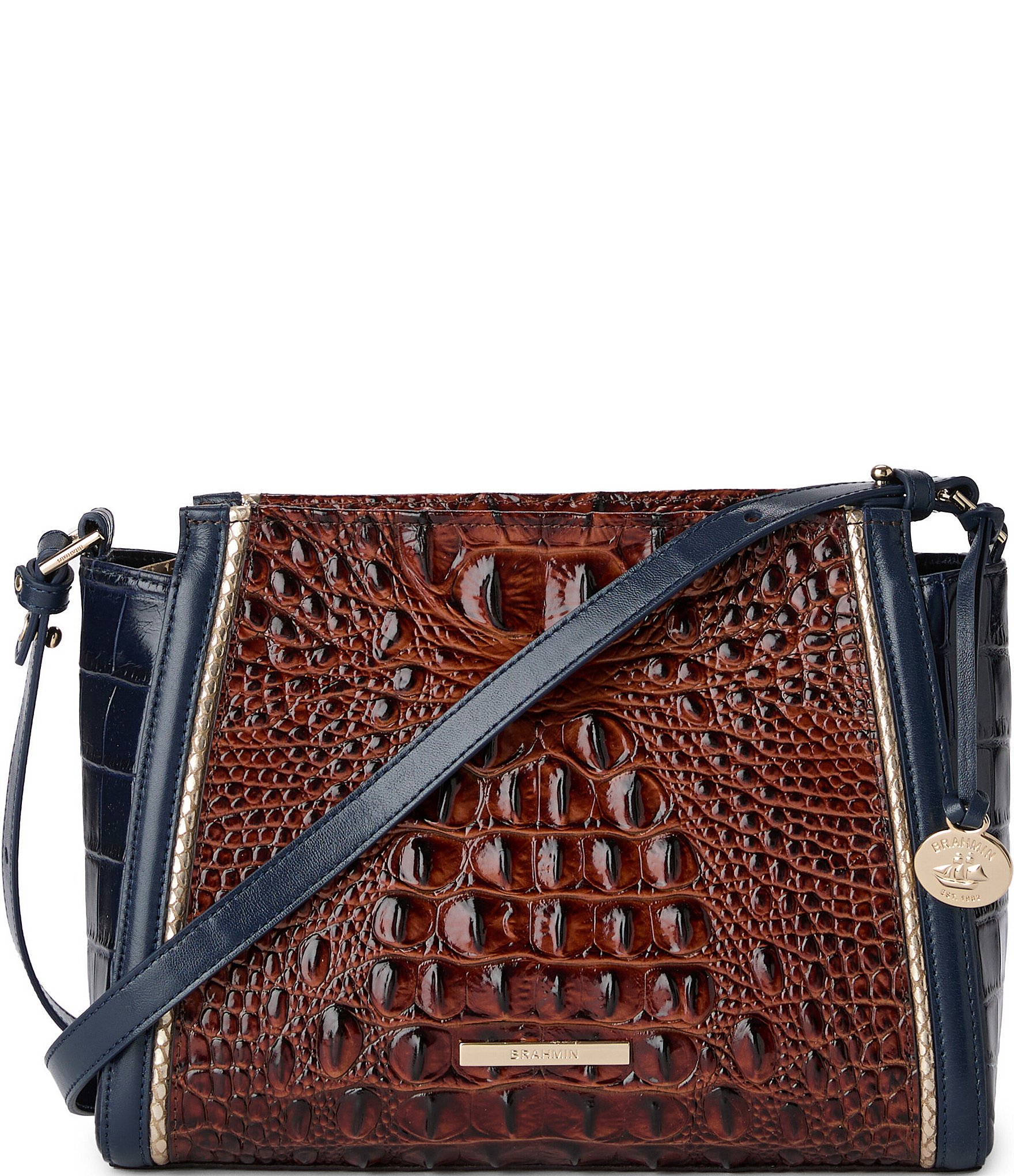 BRAHMIN Vesper Collection Navy Hillary Crossbody Bag