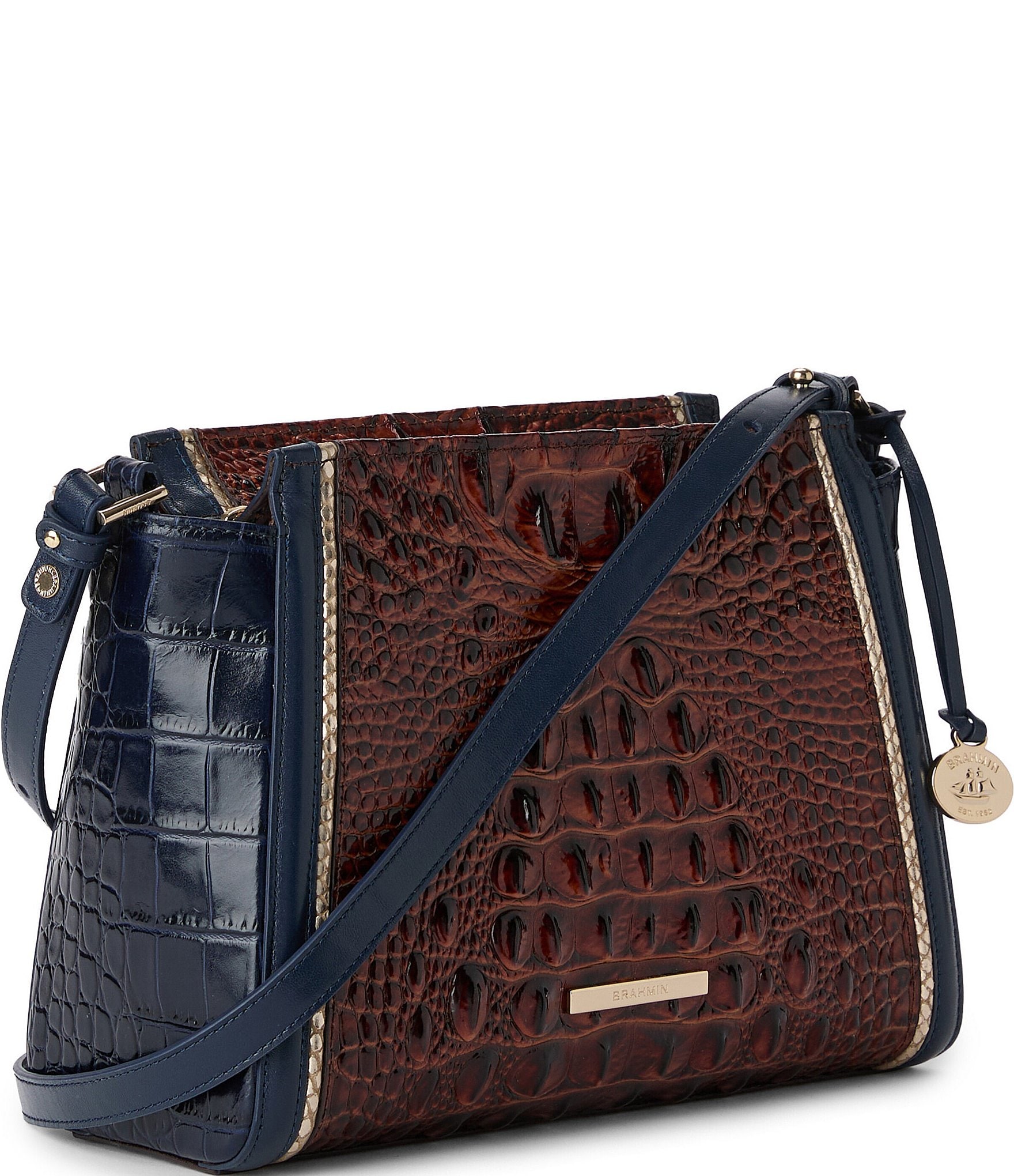 BRAHMIN Vesper Collection Navy Hillary Crossbody Bag