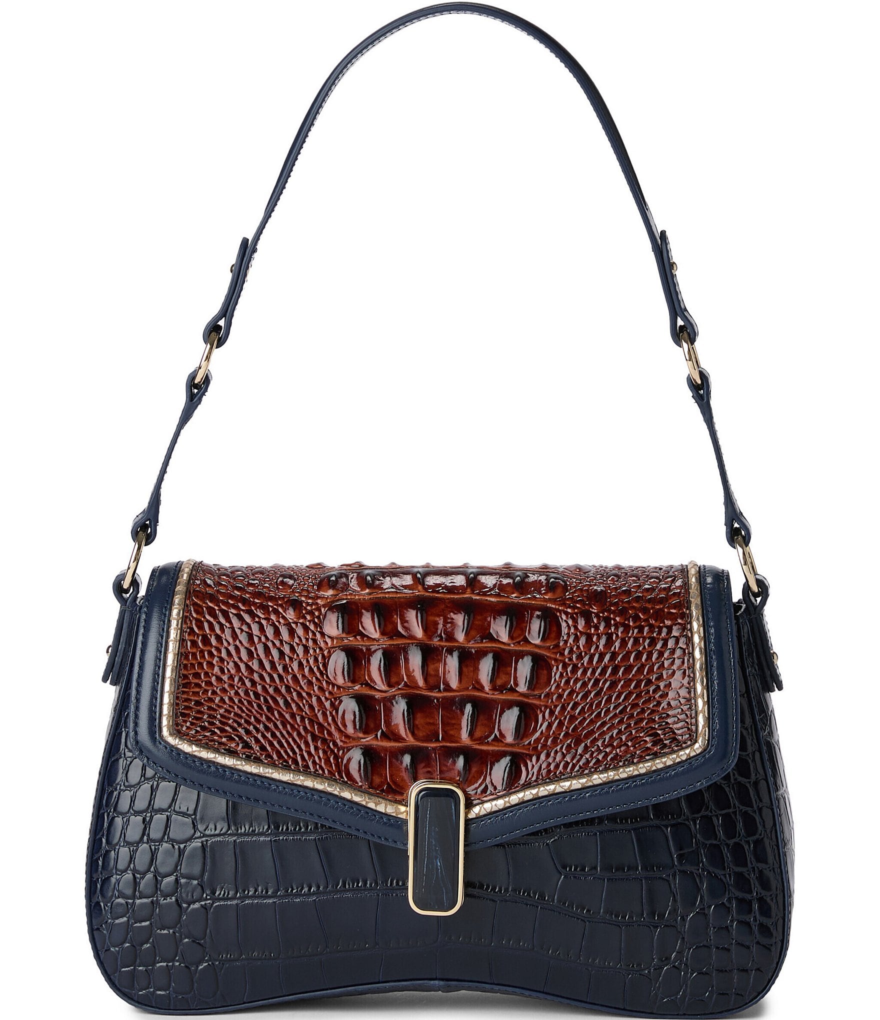 BRAHMIN Vesper Collection Navy Nerida Shoulder Bag