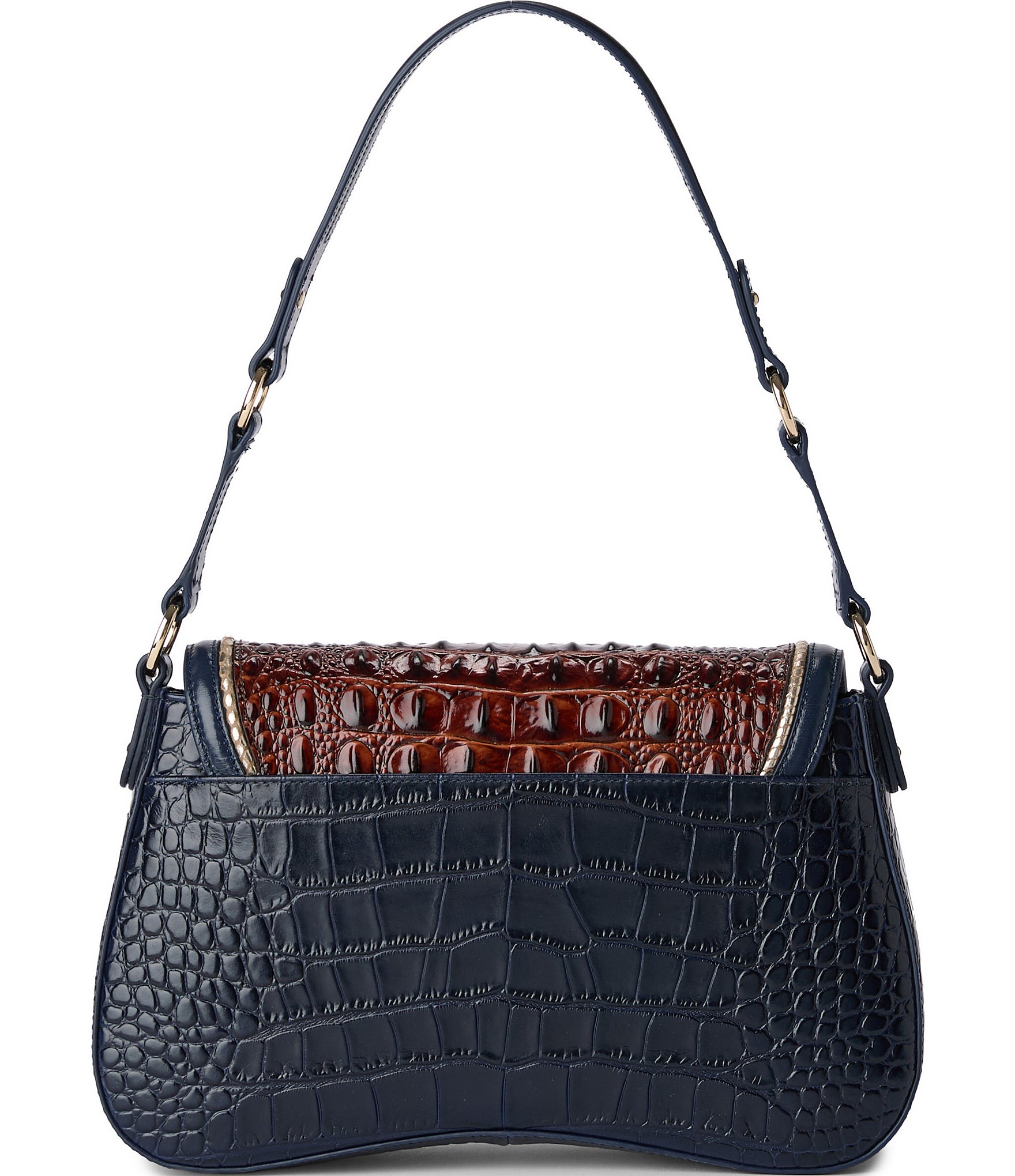 BRAHMIN Vesper Collection Navy Nerida Shoulder Bag