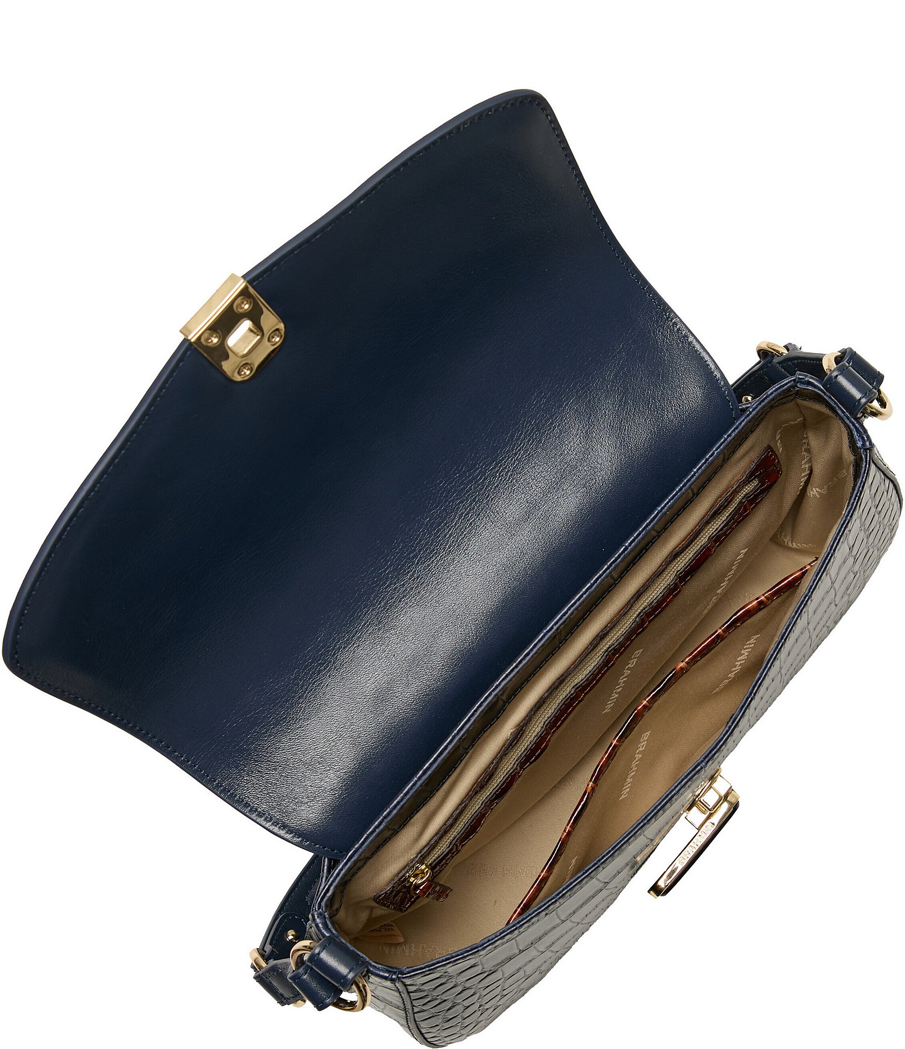 BRAHMIN Vesper Collection Navy Nerida Shoulder Bag