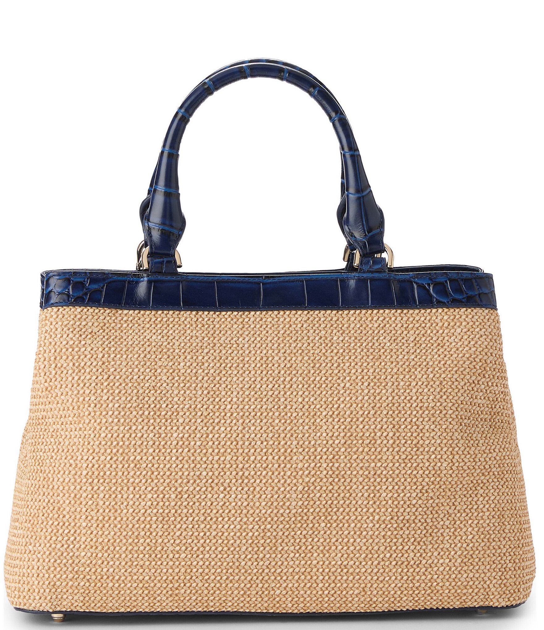 BRAHMIN Windswept Collection Small Denise Raffia Satchel Bag