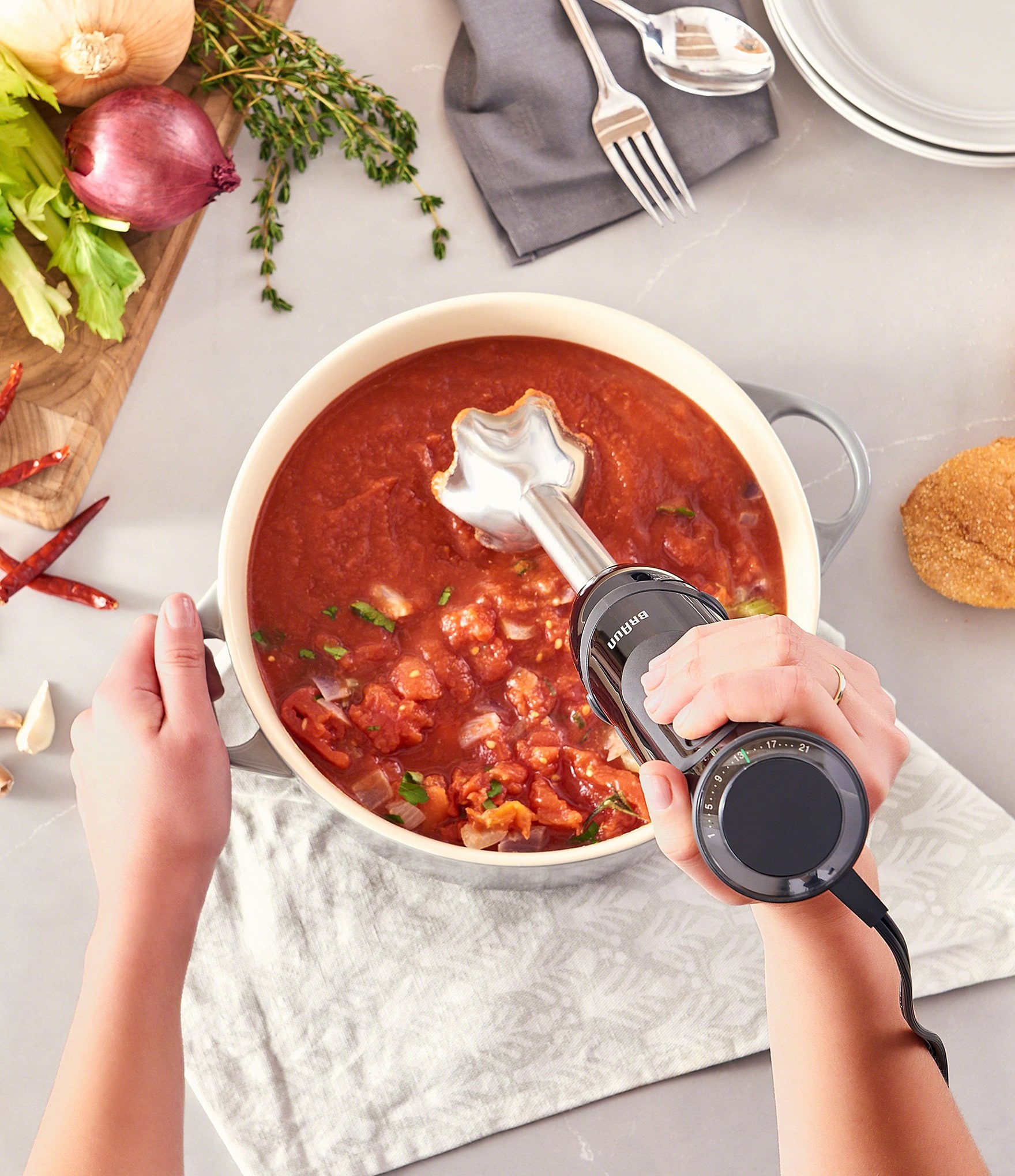 Braun Multiquick 5 Vario Hand Blender (SS Blending Shaft+Beaker) - 21 Speeds