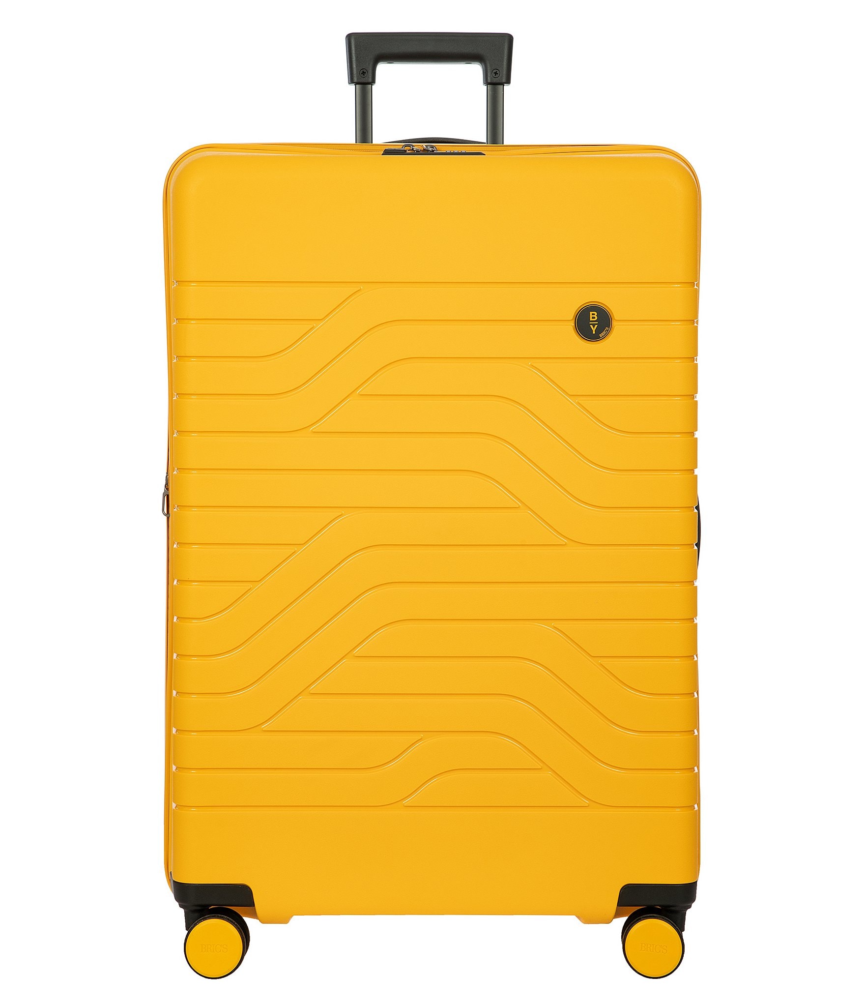 black and yellow luggage