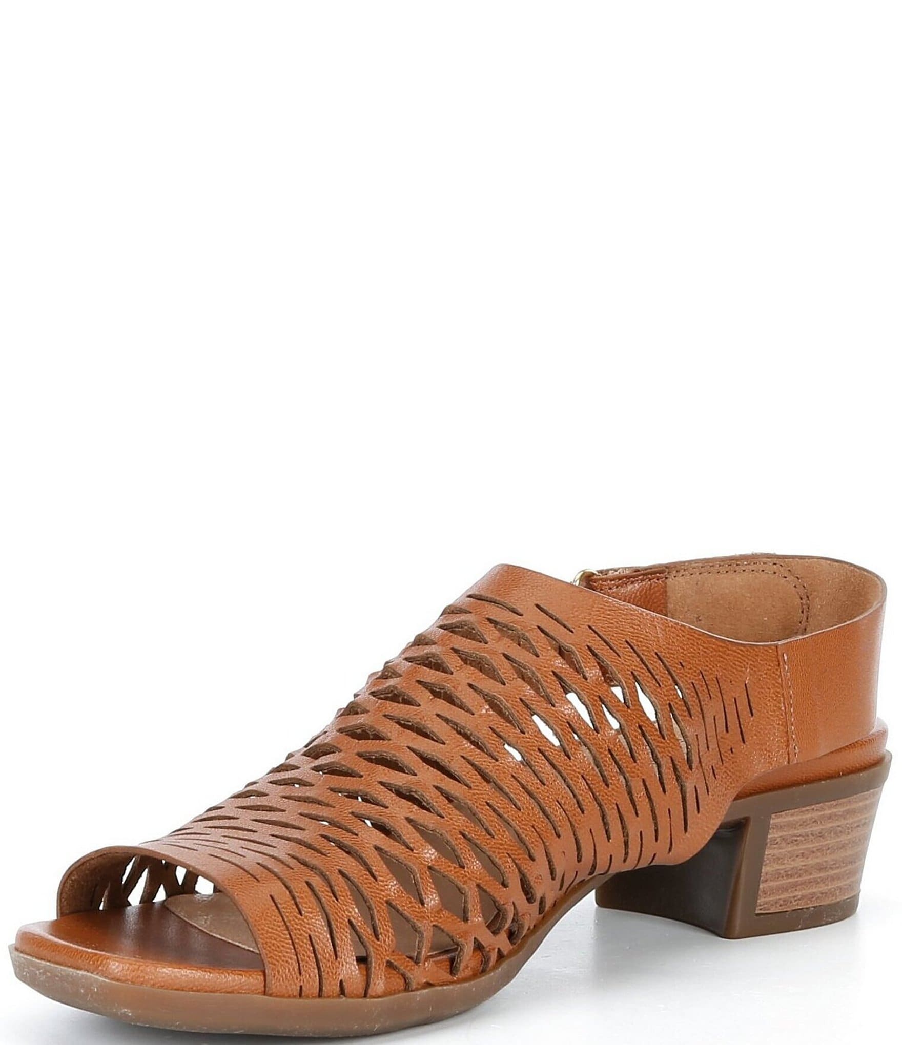 Brioso Mercer Perforated Webbed Leather Sandals