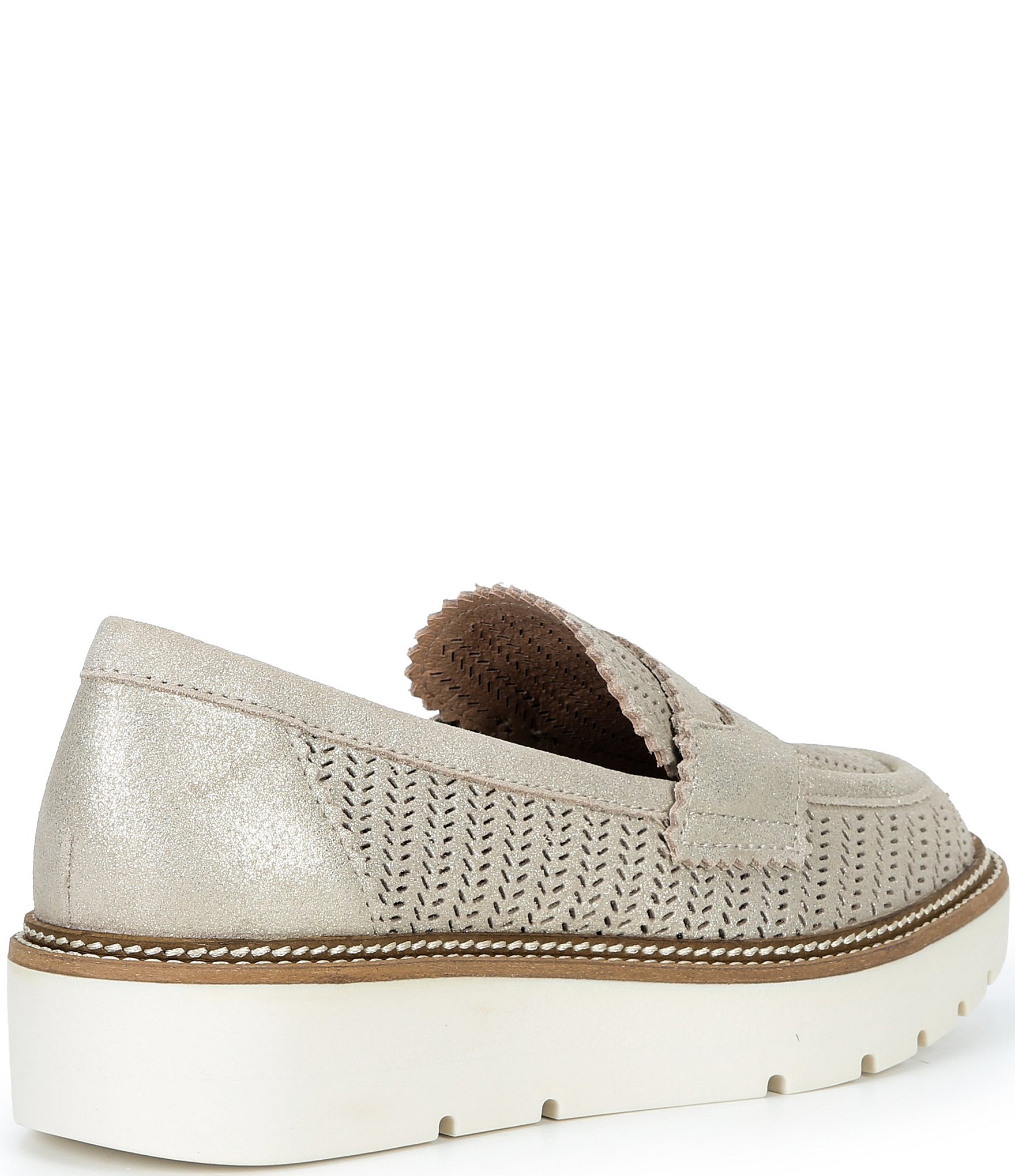 Brioso Samson Perforated Metallic Leather Loafers