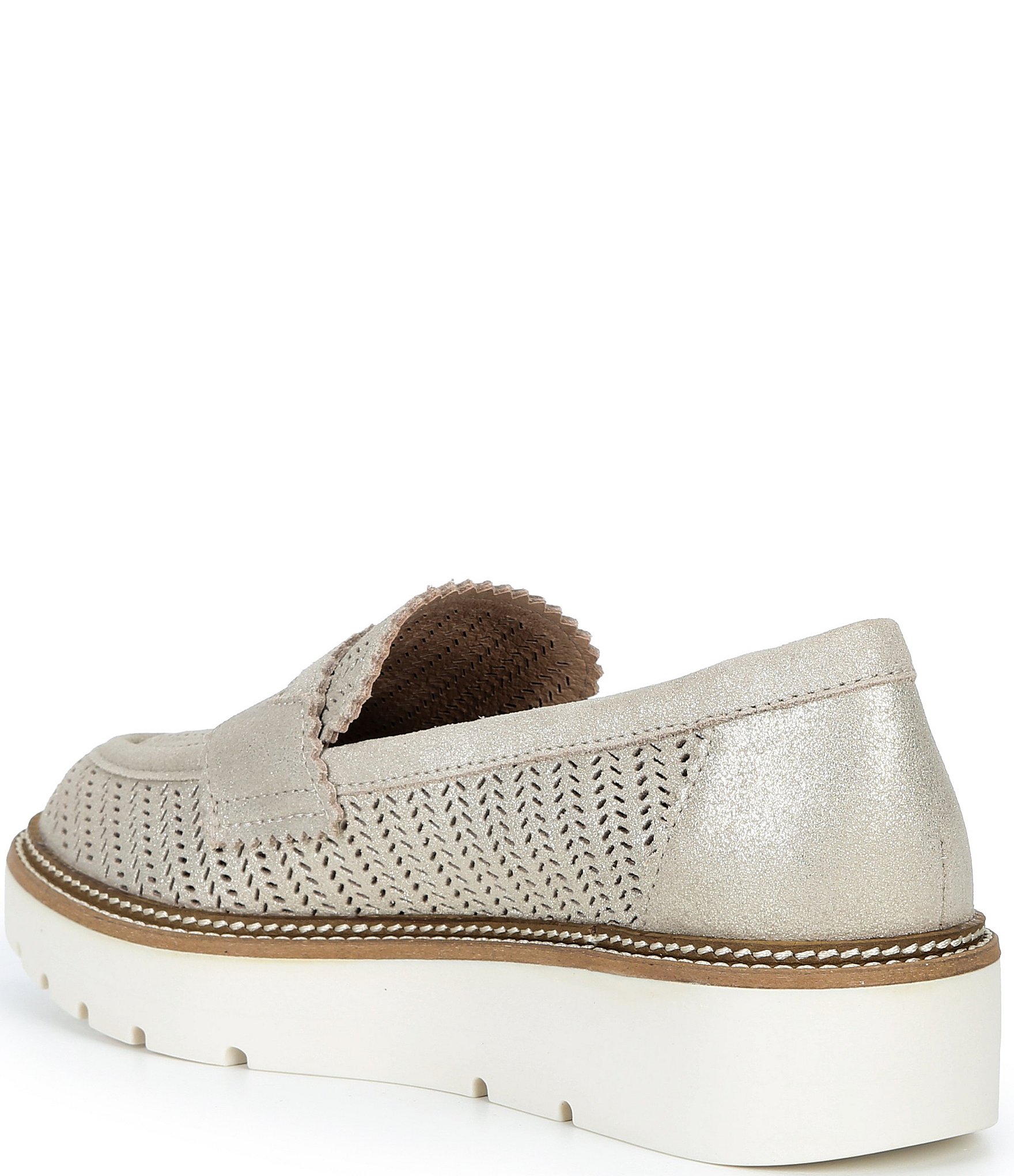 Brioso Samson Perforated Metallic Leather Loafers