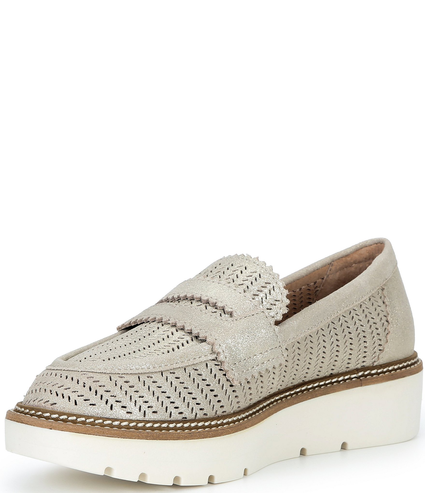 Brioso Samson Perforated Metallic Leather Loafers