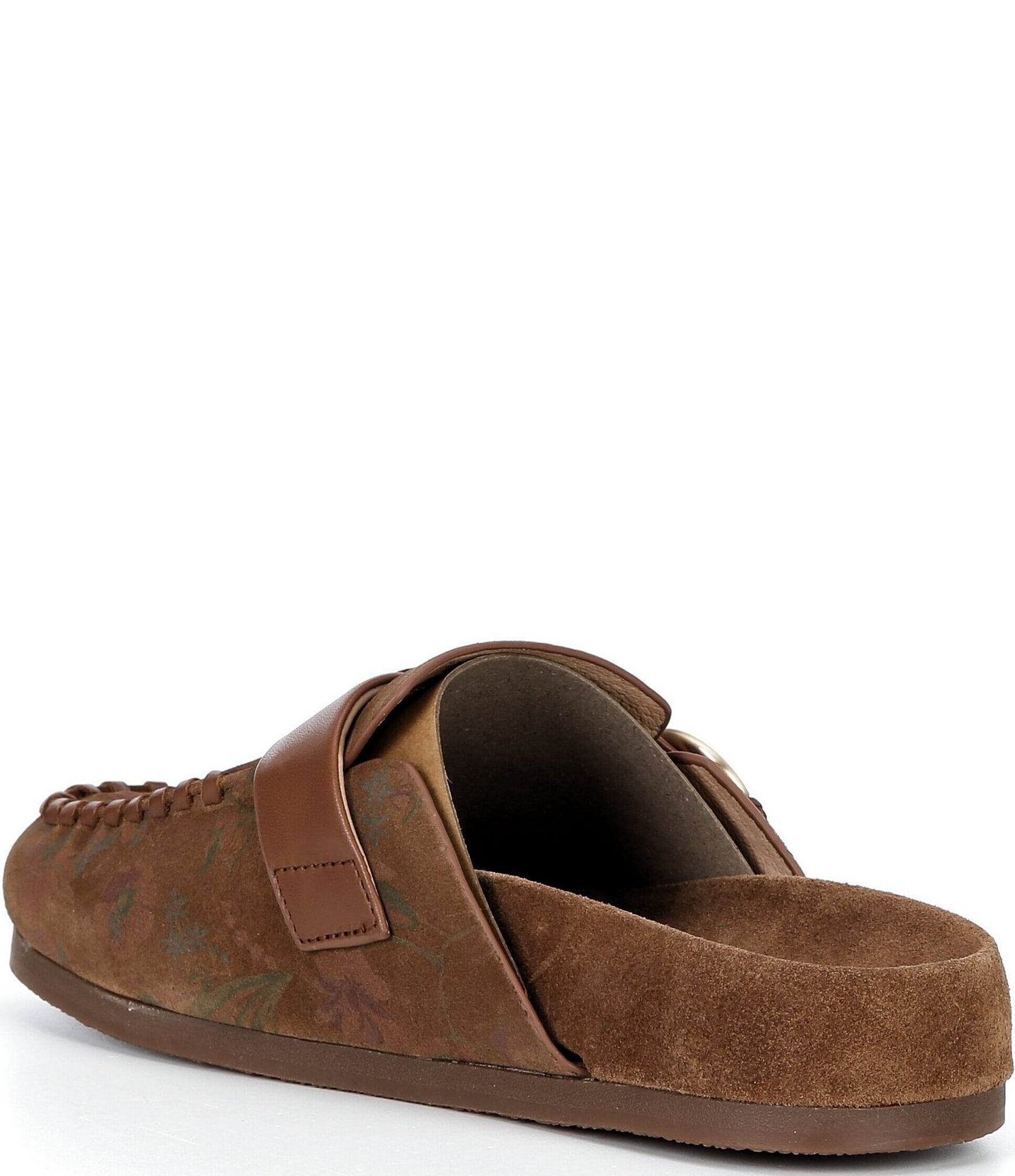 Brioso Seth Suede Floral Slip On Mules