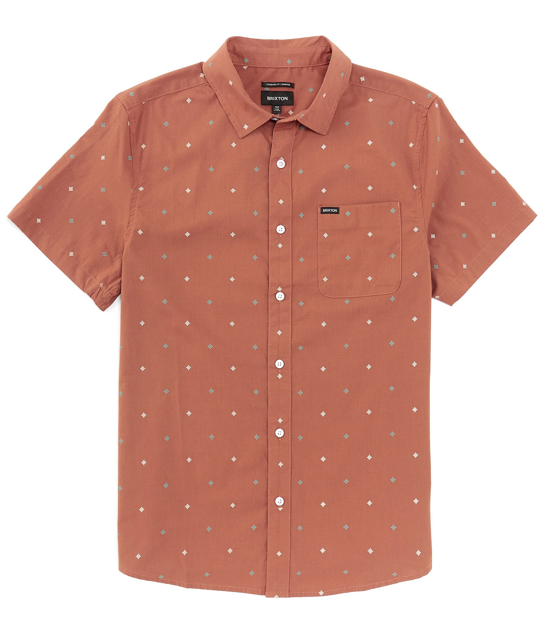 Brixton Charter Pyramid Print Short Sleeve Woven Shirt