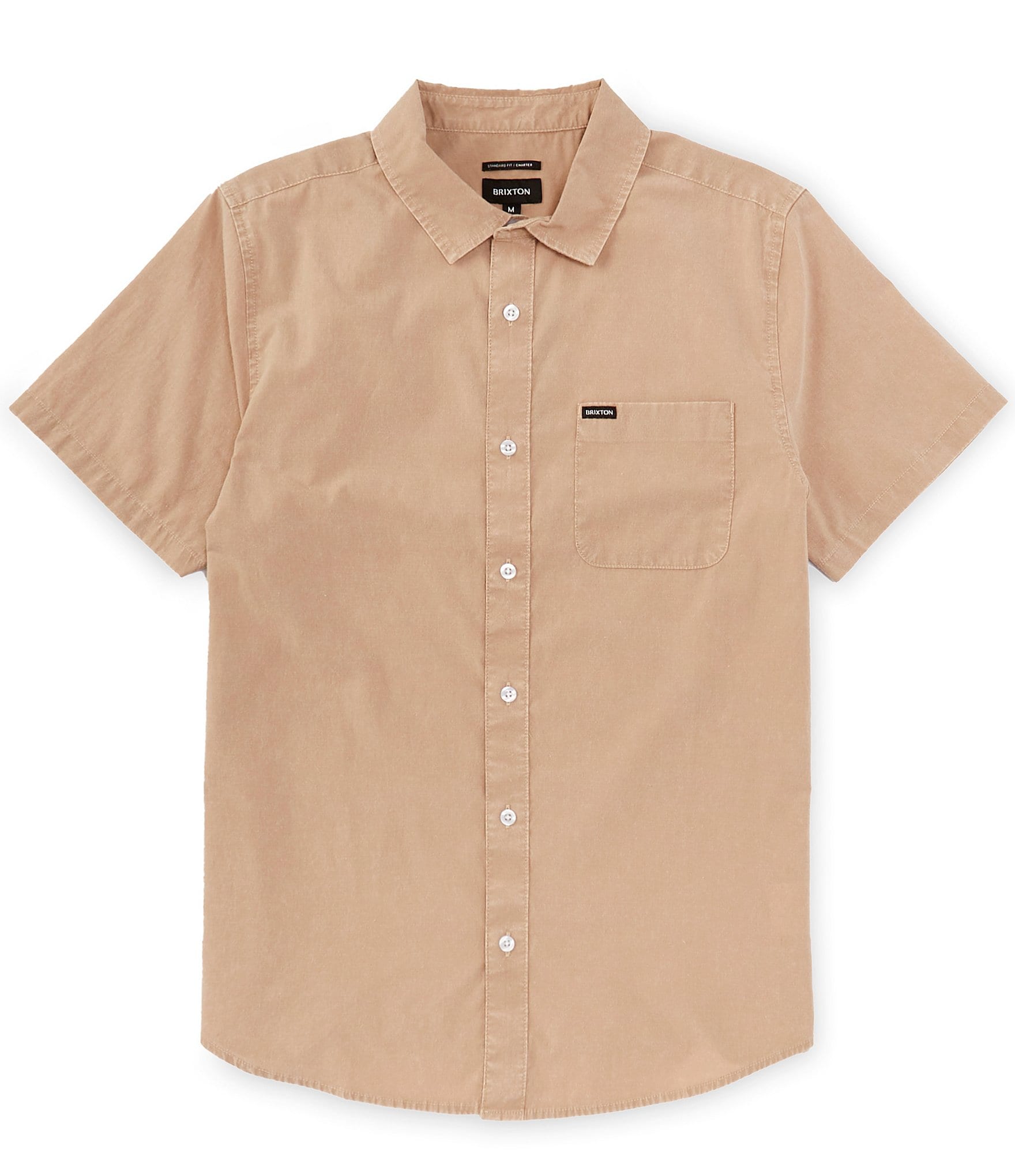 Traveler's Solid Dobby Button-Down Short Sleeve Shirt