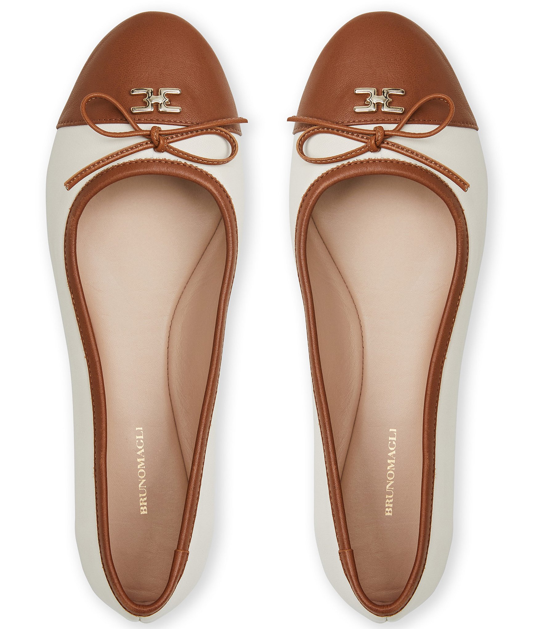 Bruno Magli Donatella Leather Bow Flats