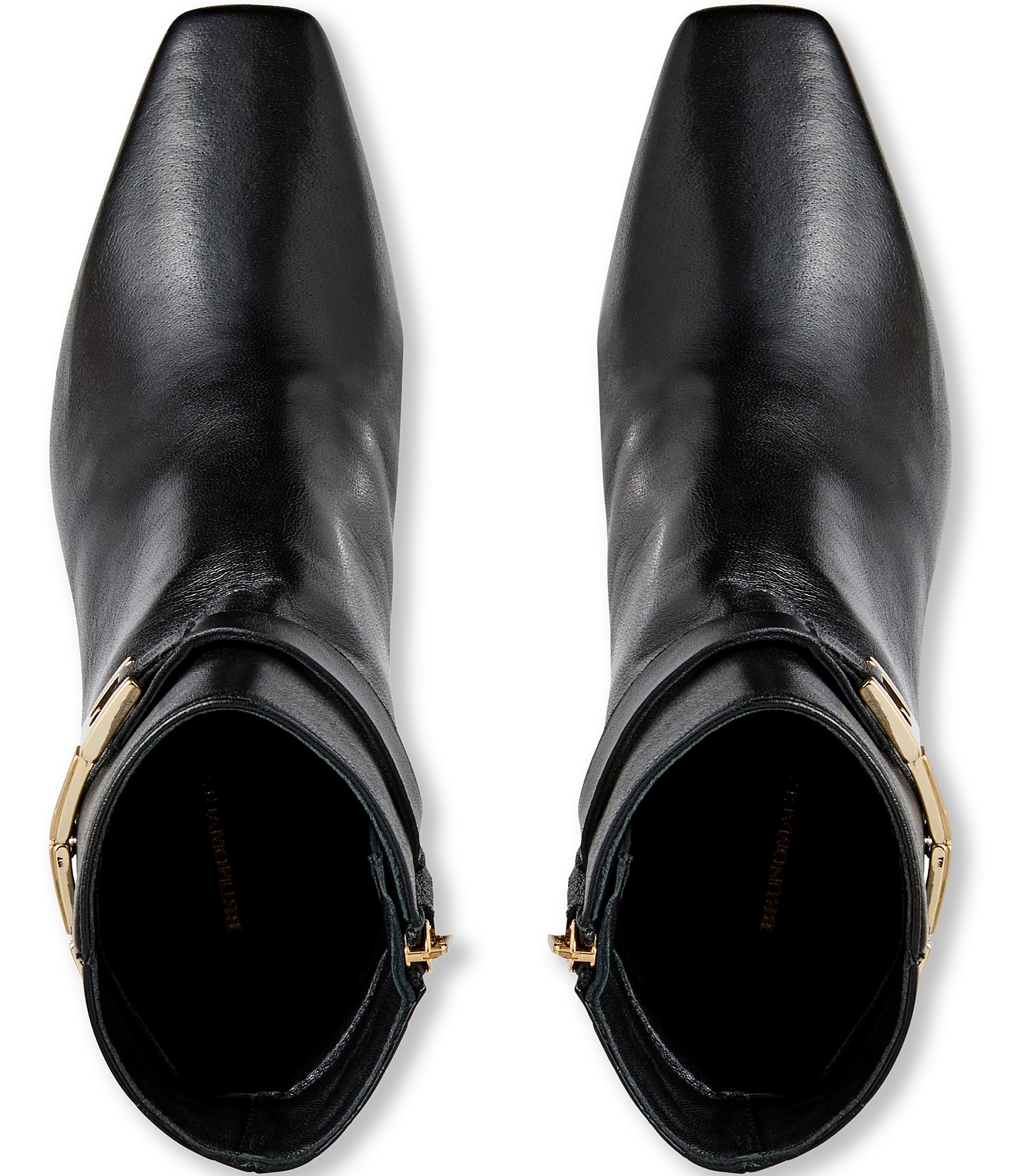 Bruno Magli Opal Croco Print Leather Buckle Hardware Booties