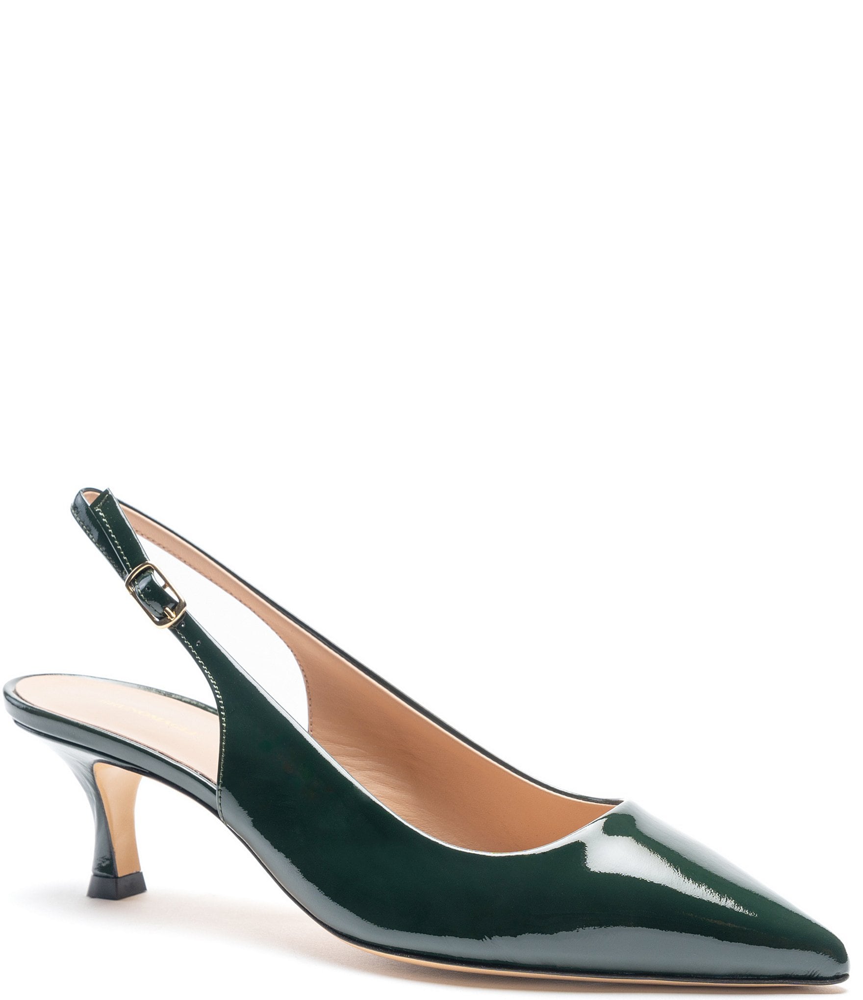 Bruno Magli Palerma Patent Leather Kitten Heel Sling Pumps