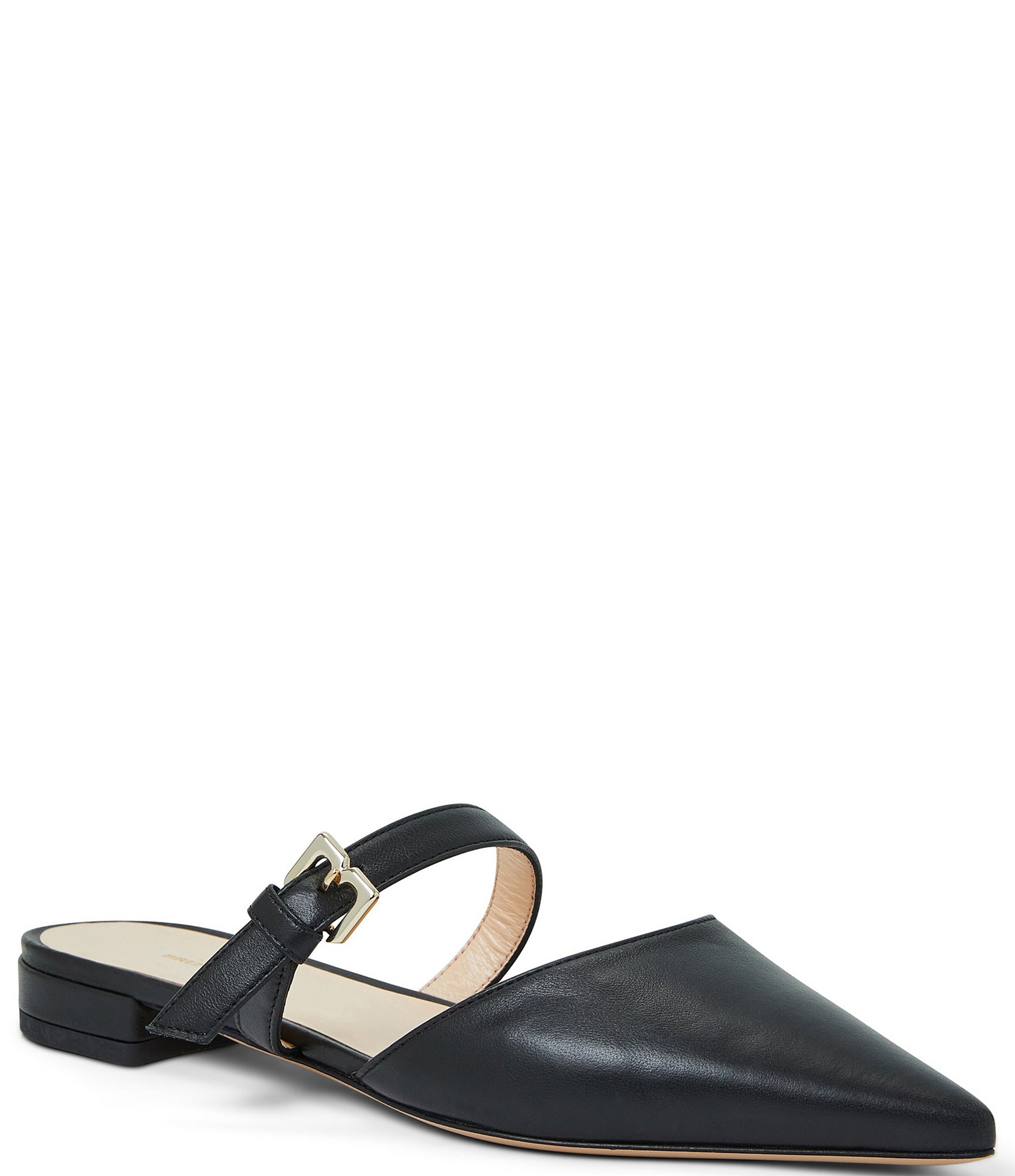 Bruno Magli Pasha Leather Buckle Strap Mules Dillard s