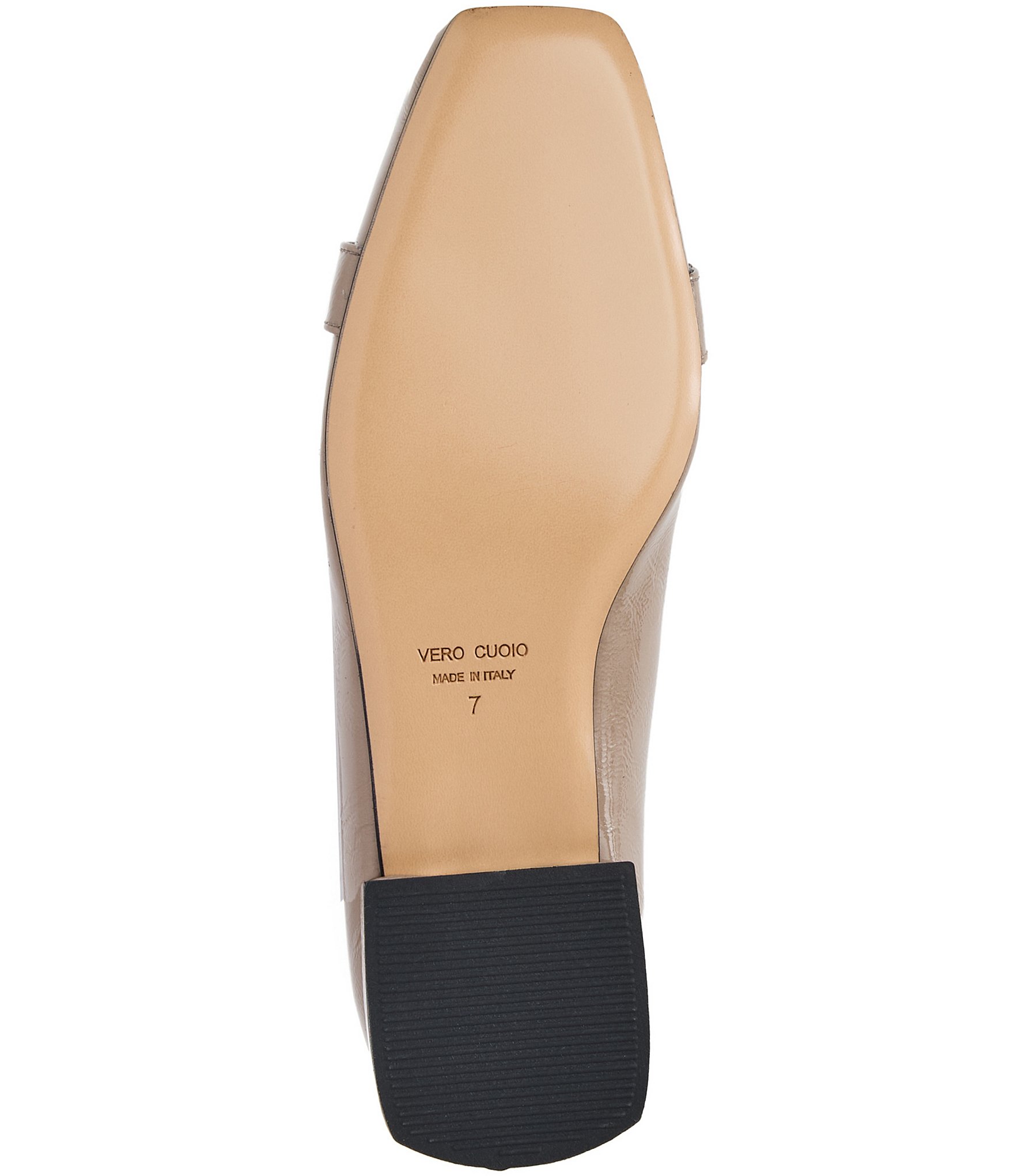 Bruno Magli Perla Patent Leather Bit Buckle Square Toe Flats