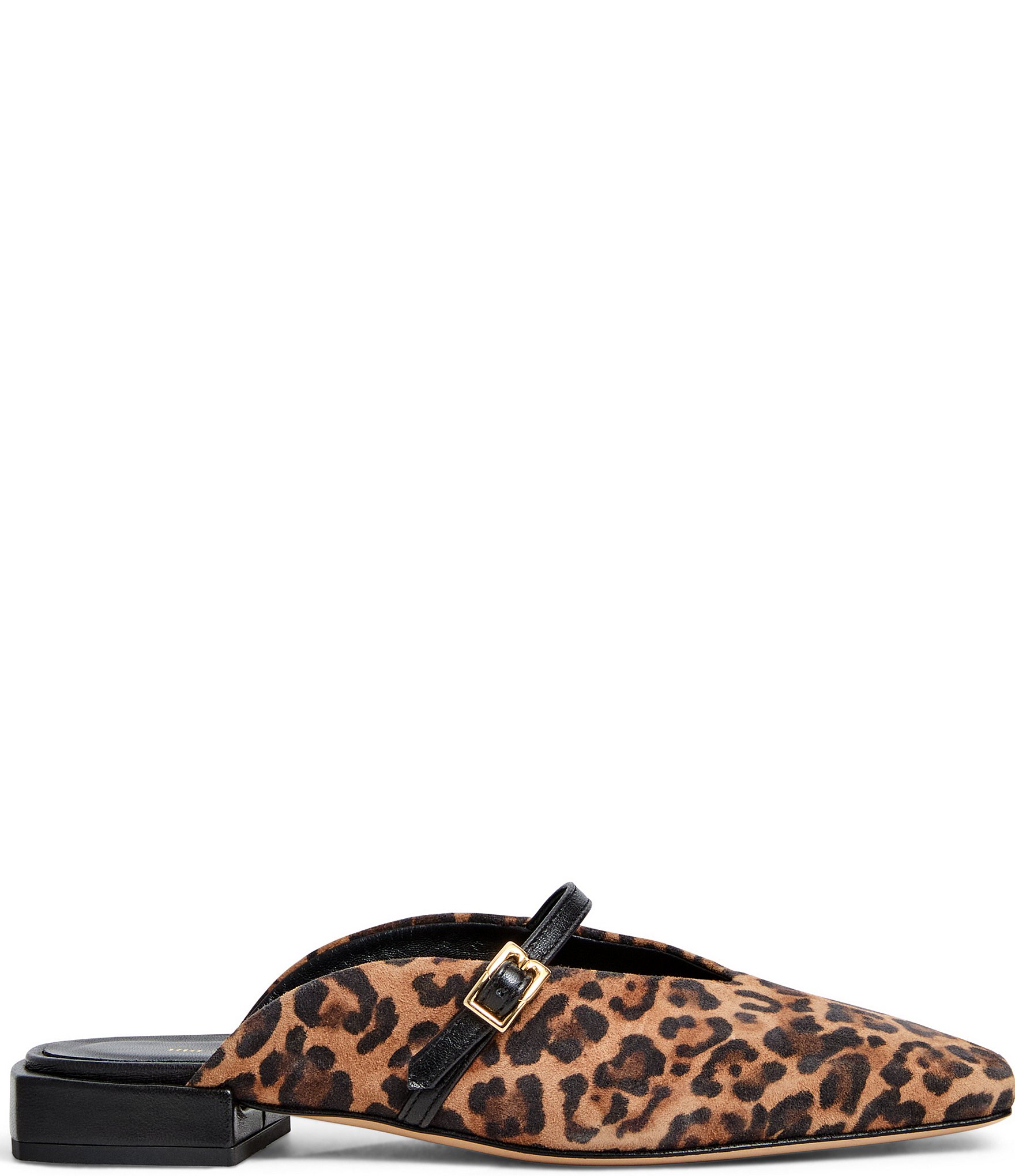 Bruno Magli Pilar Leopard Print Suede Square Toe Mules