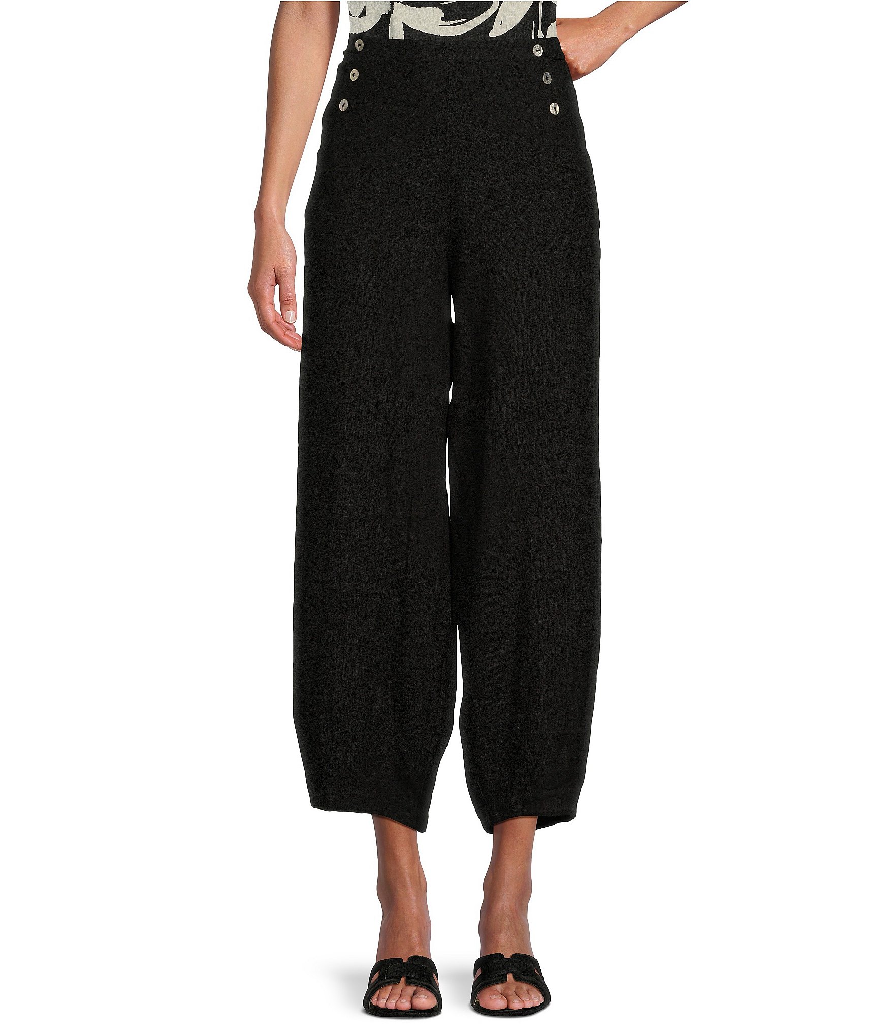 Bryn Walker Genie Light Linen Balloon Pull-On Cropped Pants | Dillard's