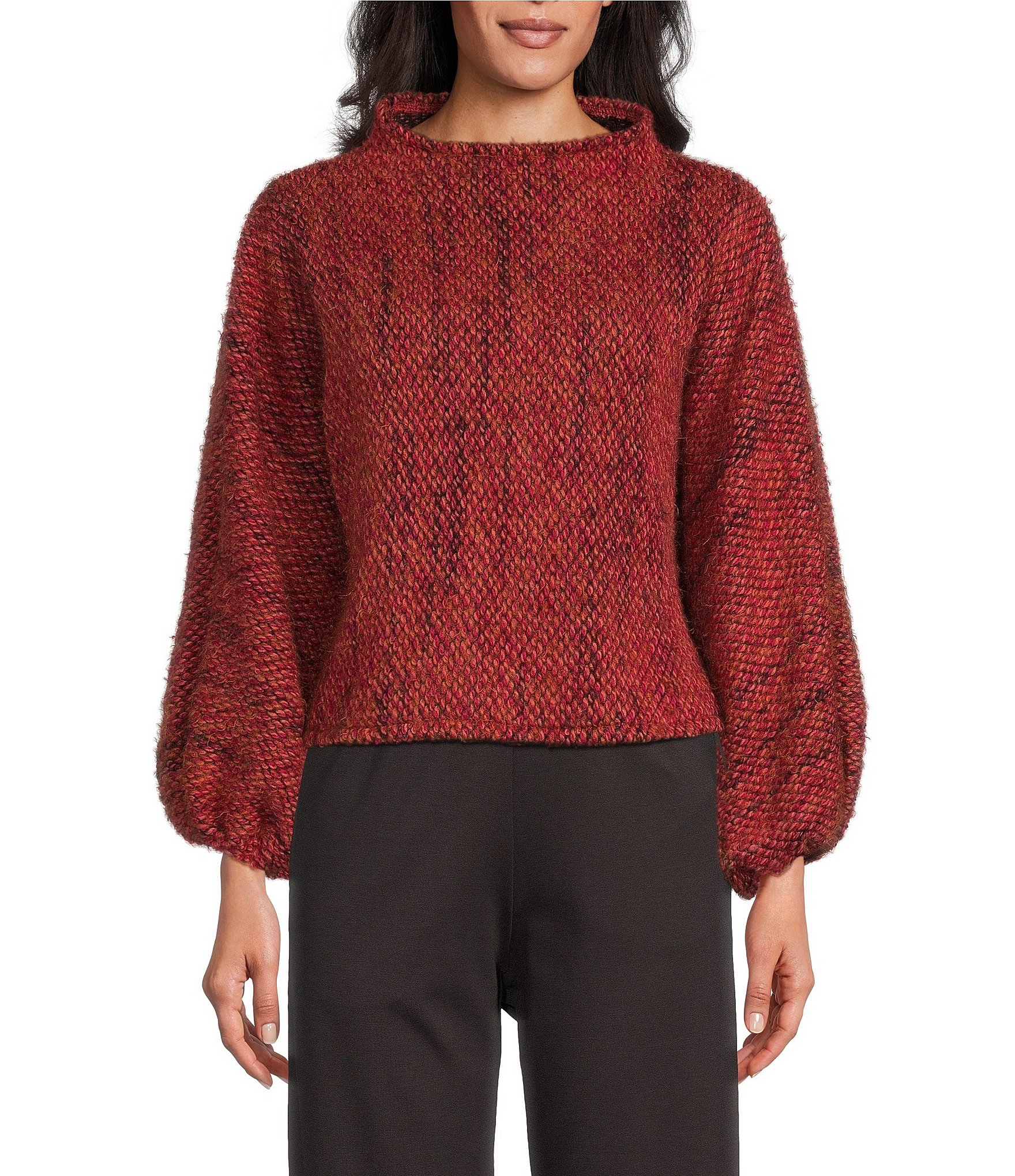 Bryn Walker Isle of Skye Anna Funnel Neck Long Sleeve Sweater | Dillard's