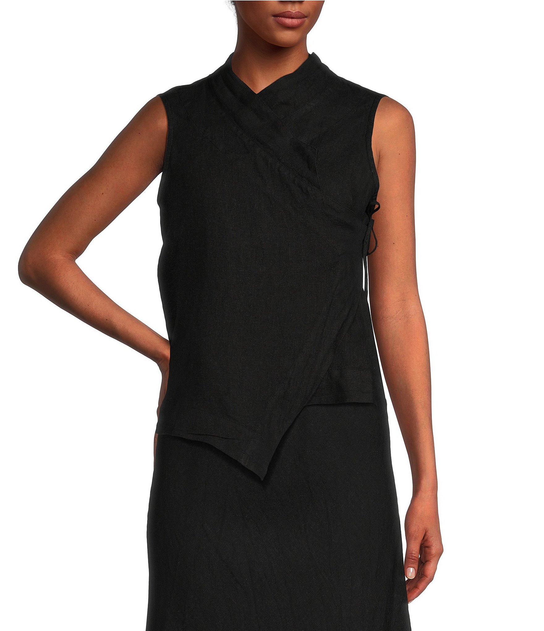 sleeveless wrap vest