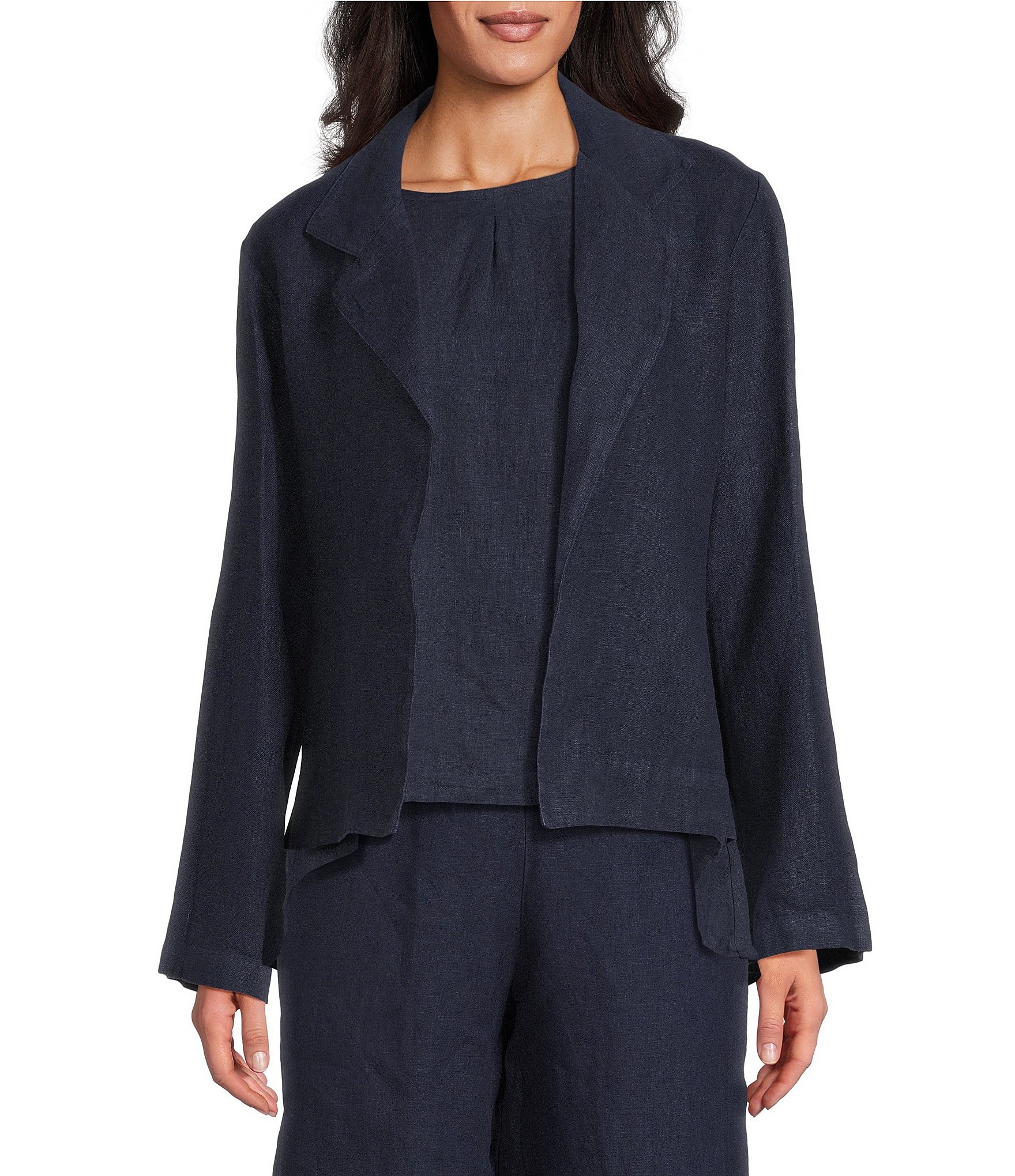 Bryn Walker Lewis Linen Notch Collar Long Sleeve Open Front Bryn Walker Lewis Linen Notch Collar Long Sleeve Open Front