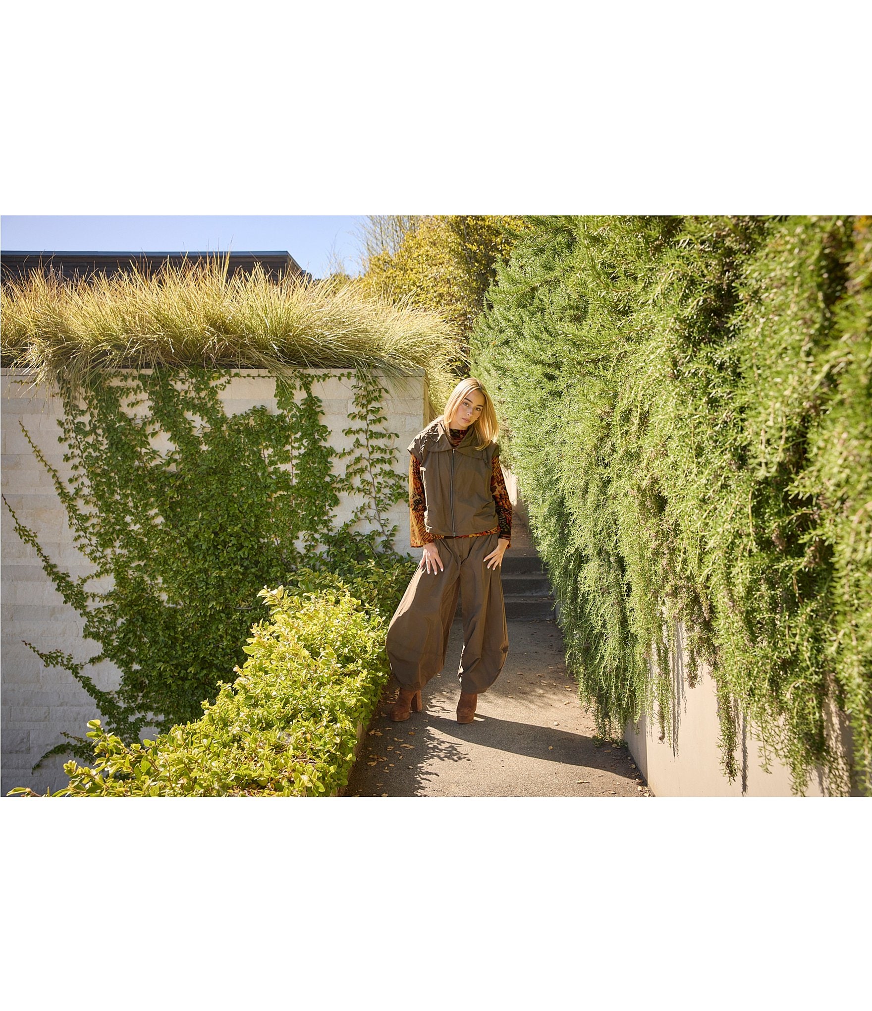 Bryn Walker Olin Memory Crunch Wide-Leg Lantern Pull-On Pants