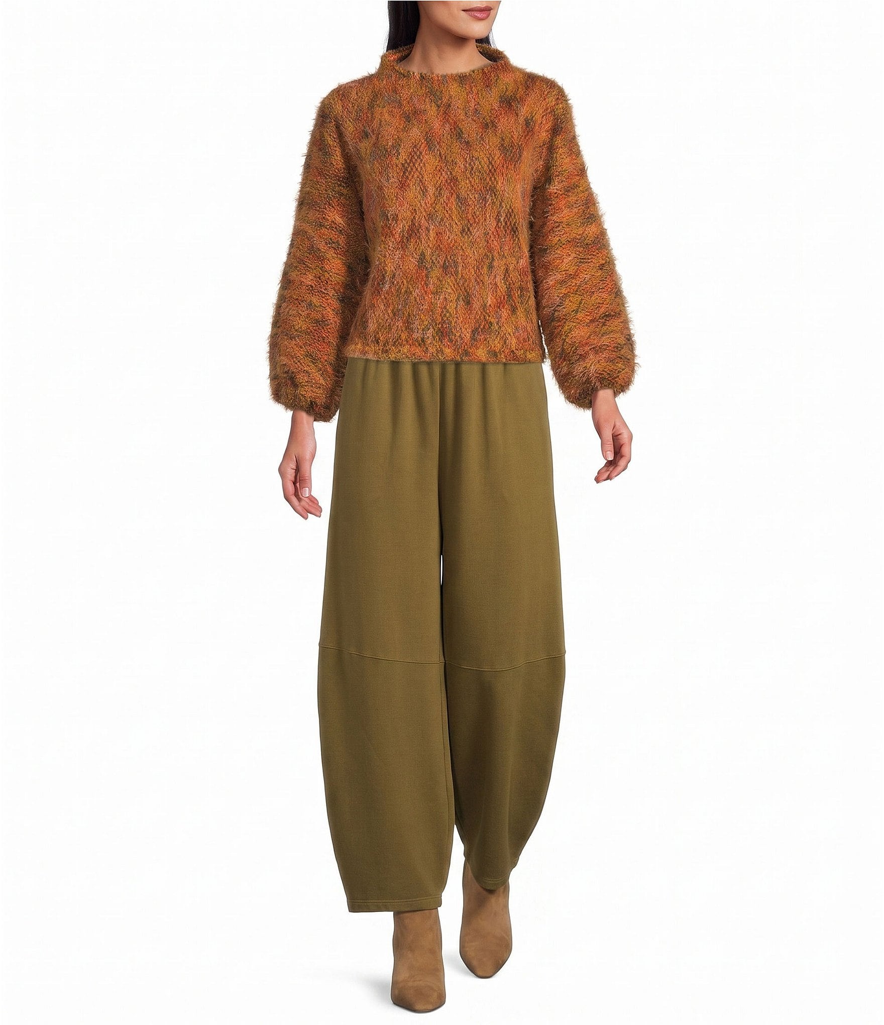 Bryn Walker Olivier French Terry Bamboo Pull-On Lantern Ankle Coordinating Pants