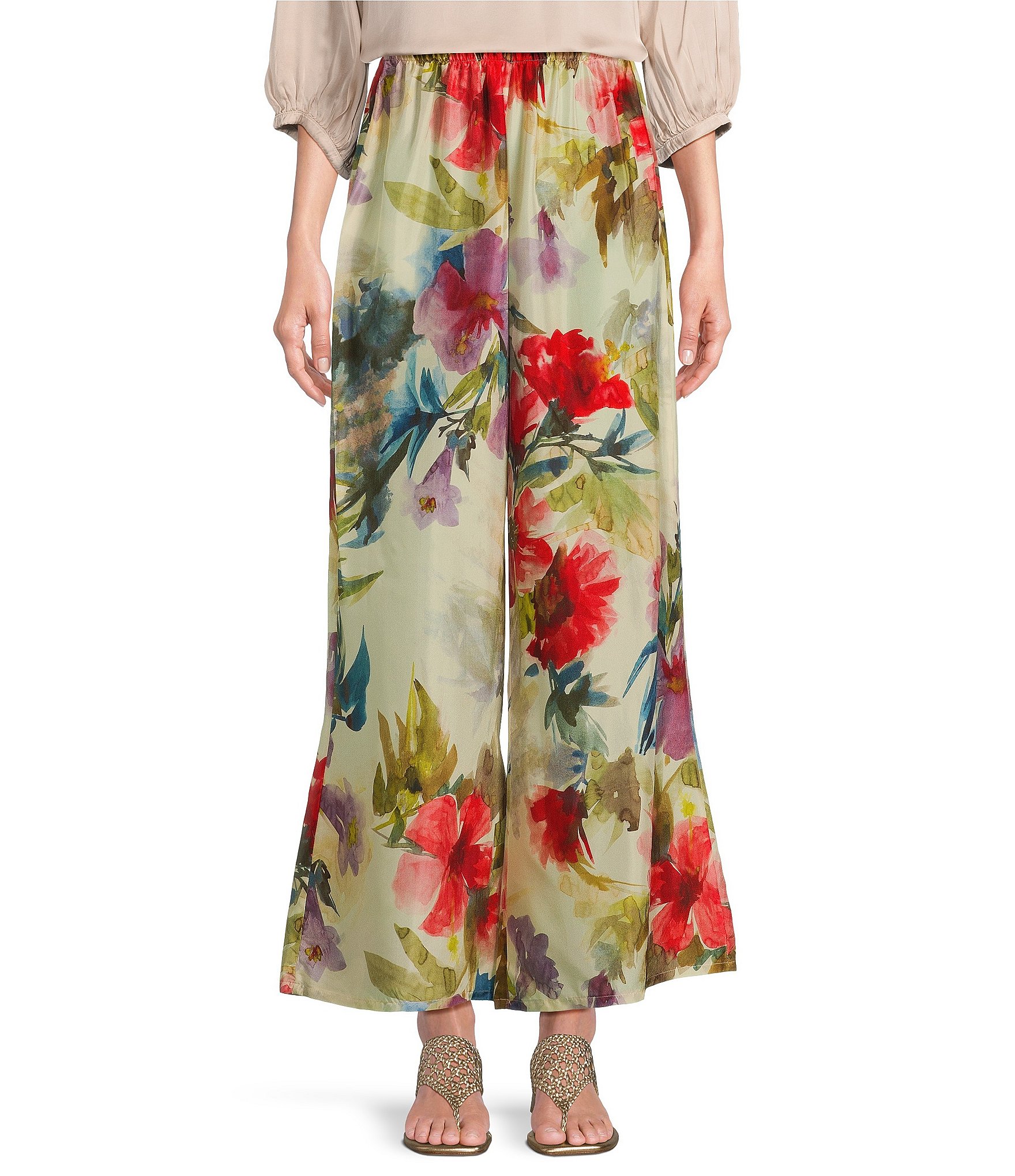 楽天市場】flower print wide pants / フラワープリントワイド